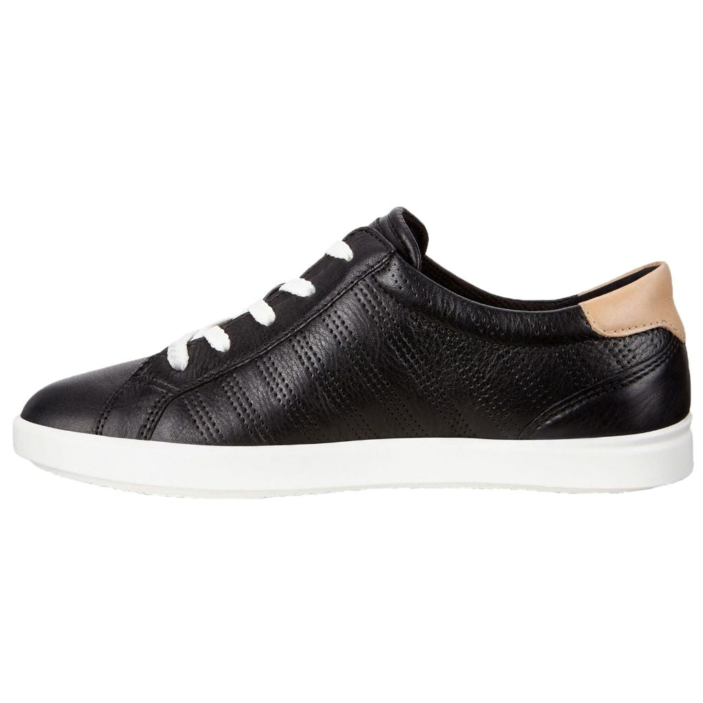 Ecco Leisure 205033 Leather Womens Trainers#color_black powder