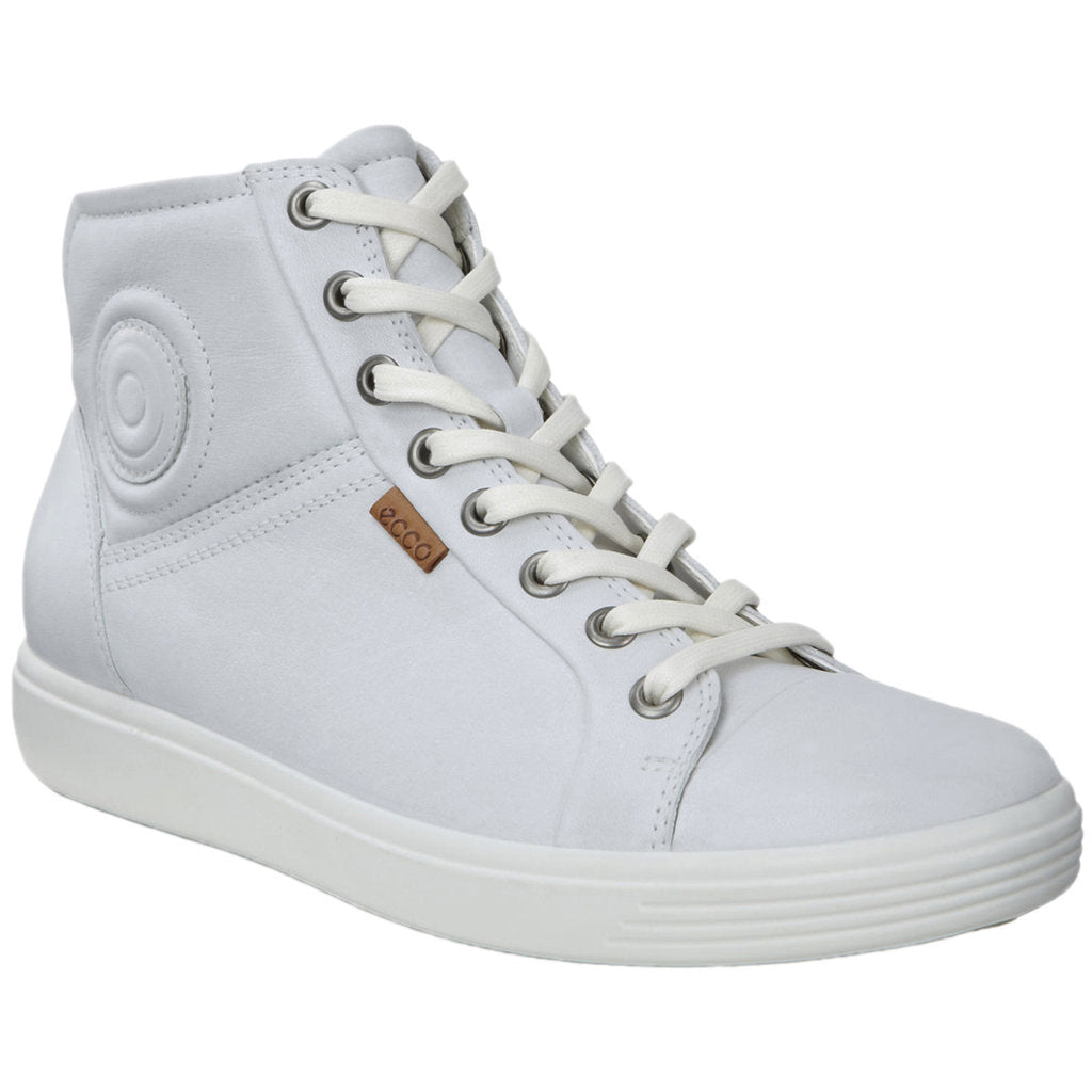 Ecco Soft 7 Mid 430023 Leather Womens Trainers#color_white droid