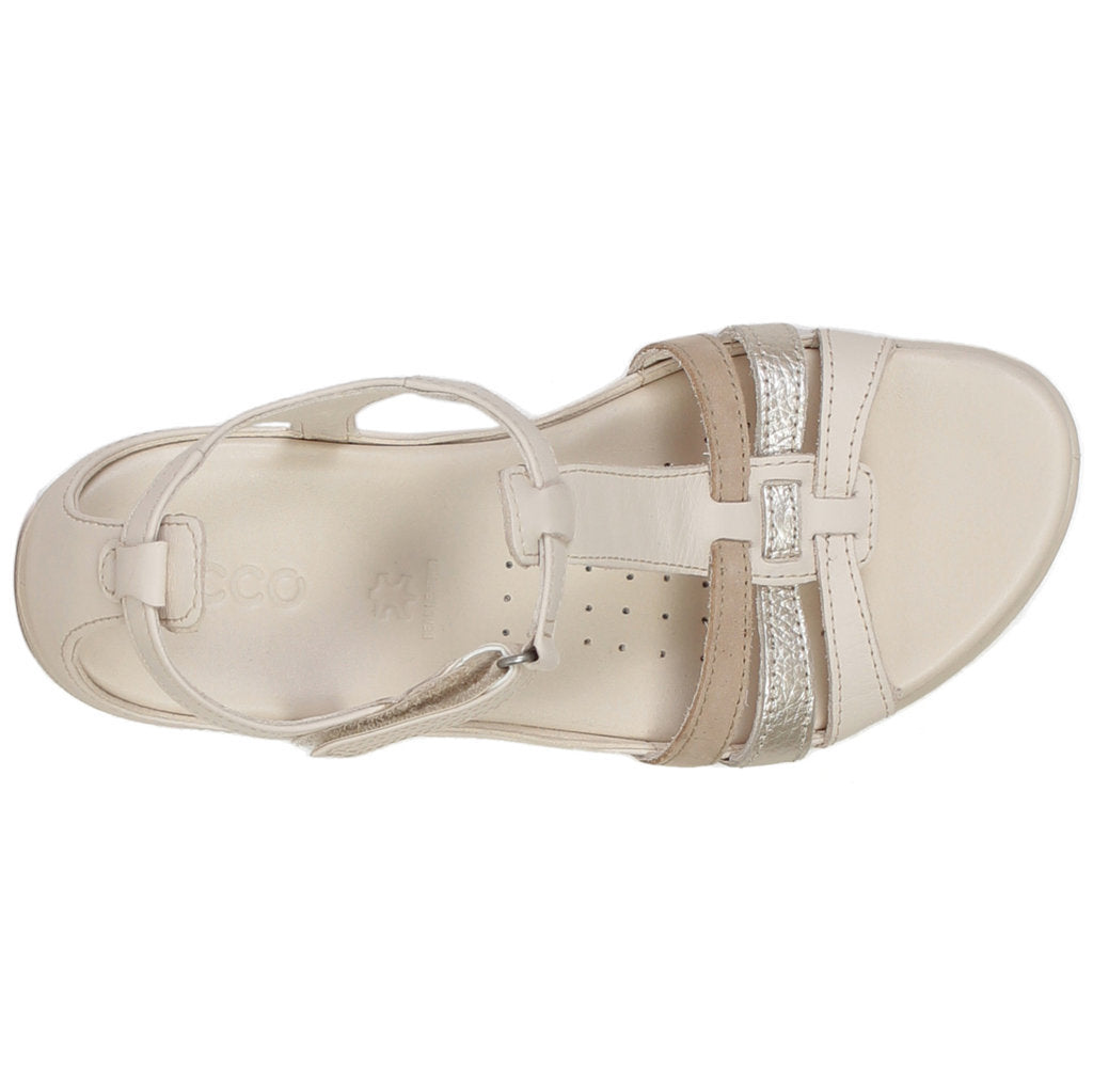 Ecco Flash 240873 Leather Womens Sandals#color_limestone pure white gold beige