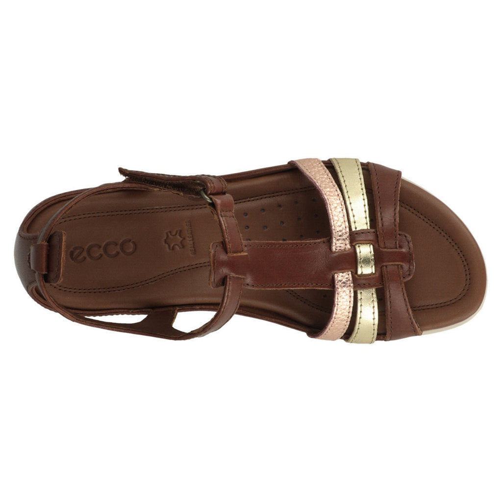 Ecco Flash 240873 Leather Womens Sandals#color_mink gold hammered bronze