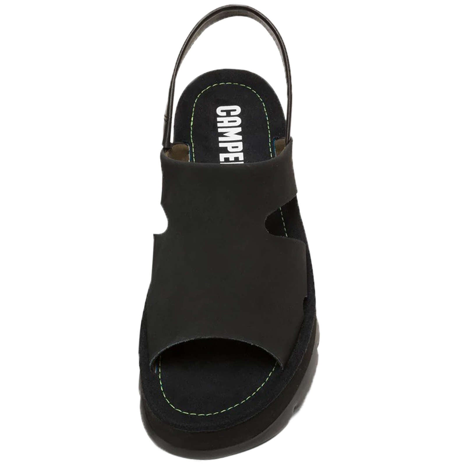 Camper Oruga Up Calfskin Leather Women's Open-Toe Sandals#color_black