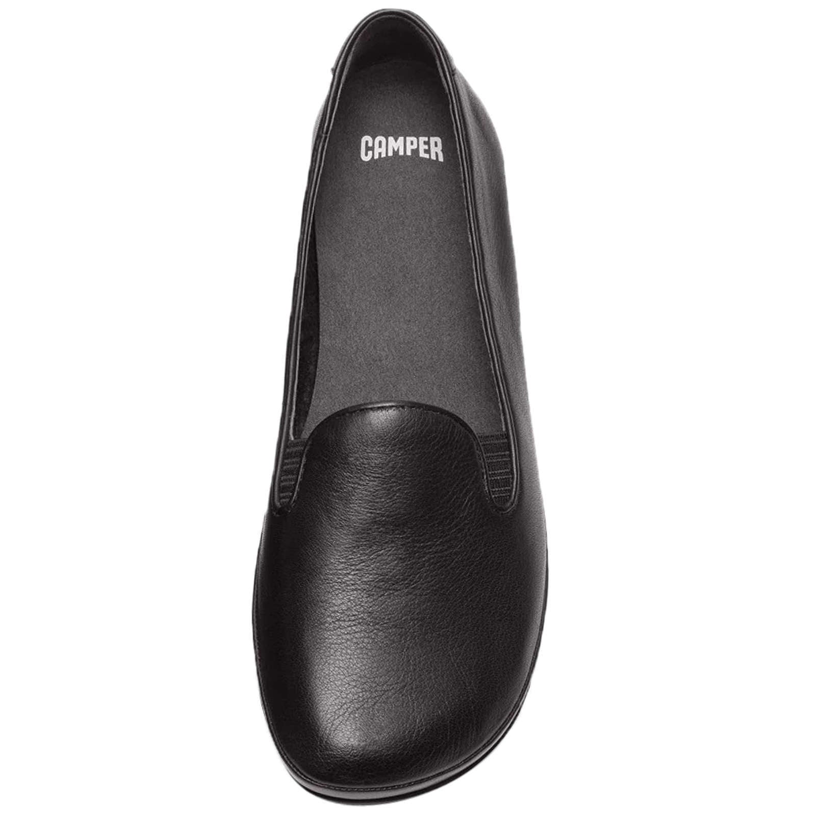 Camper Right Calfskin Leather Women's Slip-On Shoes#color_black