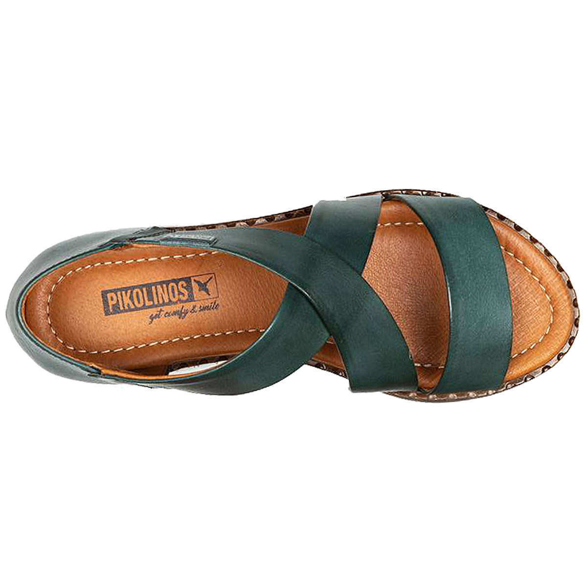 Pikolinos Algar W0X-0552 Leather Womens Sandals#color_emerald