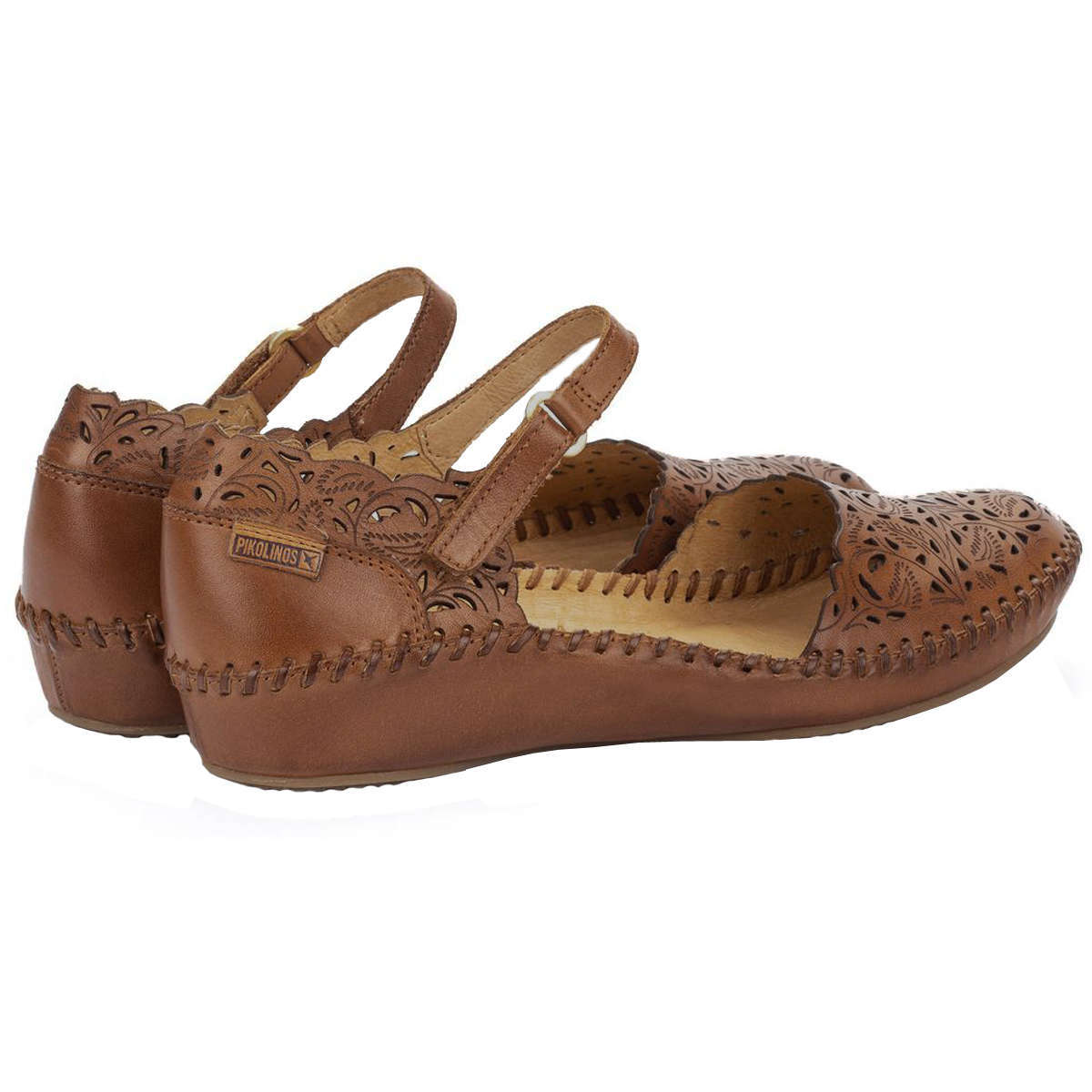 Pikolinos Puerto Vallarta 655-0906 Leather Womens Sandals#color_brandy