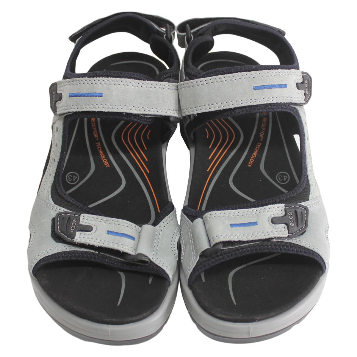 Ecco Mens Sandals Offroad 069564 Adjustable Straps Hiking Leather Textile - UK 9-9.5