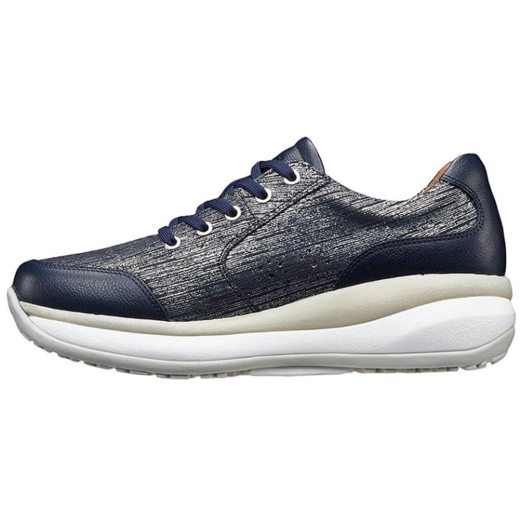 Joya Rachel Full Grain Velour Leather Women's Trainers#color_blue metallic