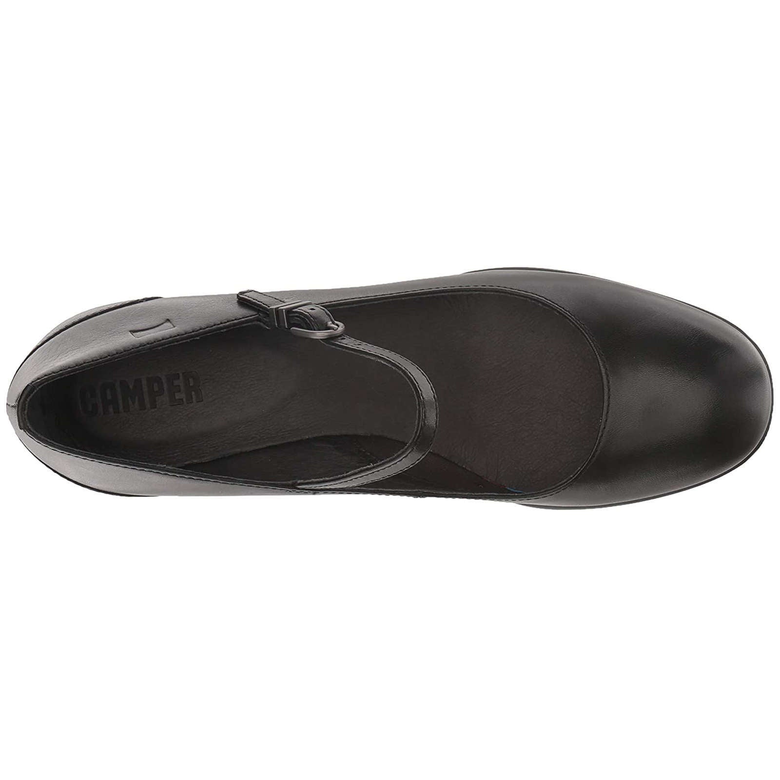 Camper Katie Calfskin Leather Women's Block Heel Shoes#color_black