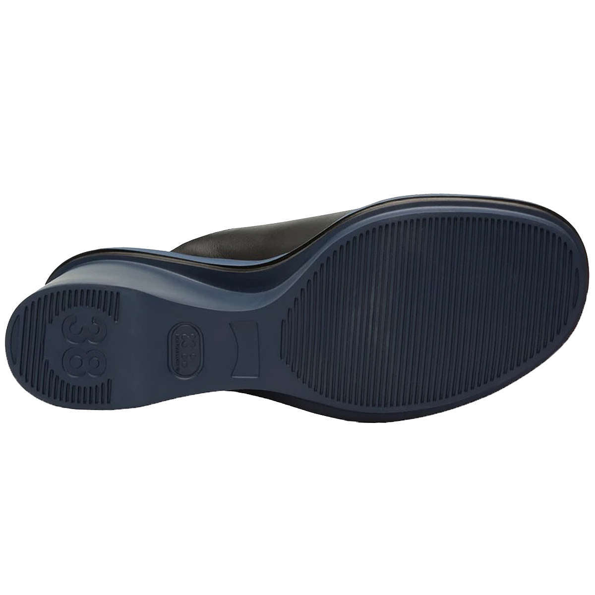 Camper Kyra Calfskin Leather Women's Wedge Heel Sandals#color_black