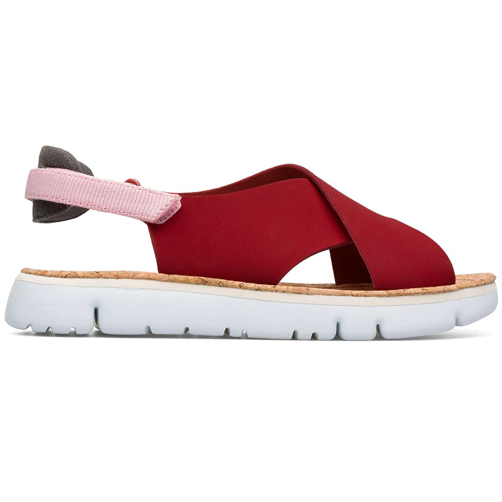 Camper Oruga Calfskin Leather & Textile Women's Open-Toe Sandals#color_red