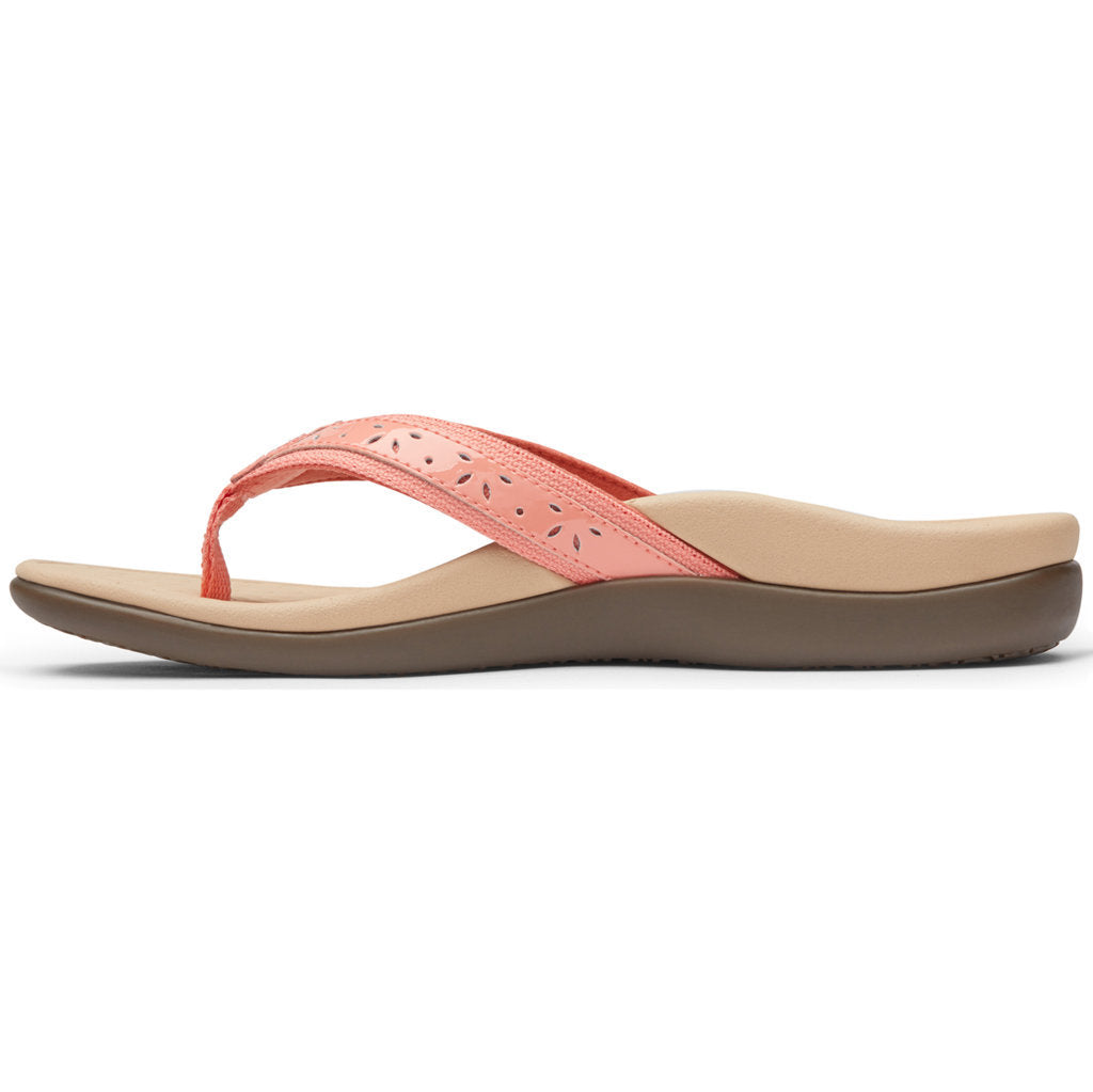 Vionic Tide Casandra Leather Textile Womens Sandals#color_coral