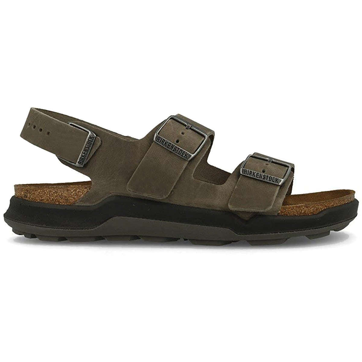 Birkenstock Milano CT Waxy Leather Mens Sandals#color_iron