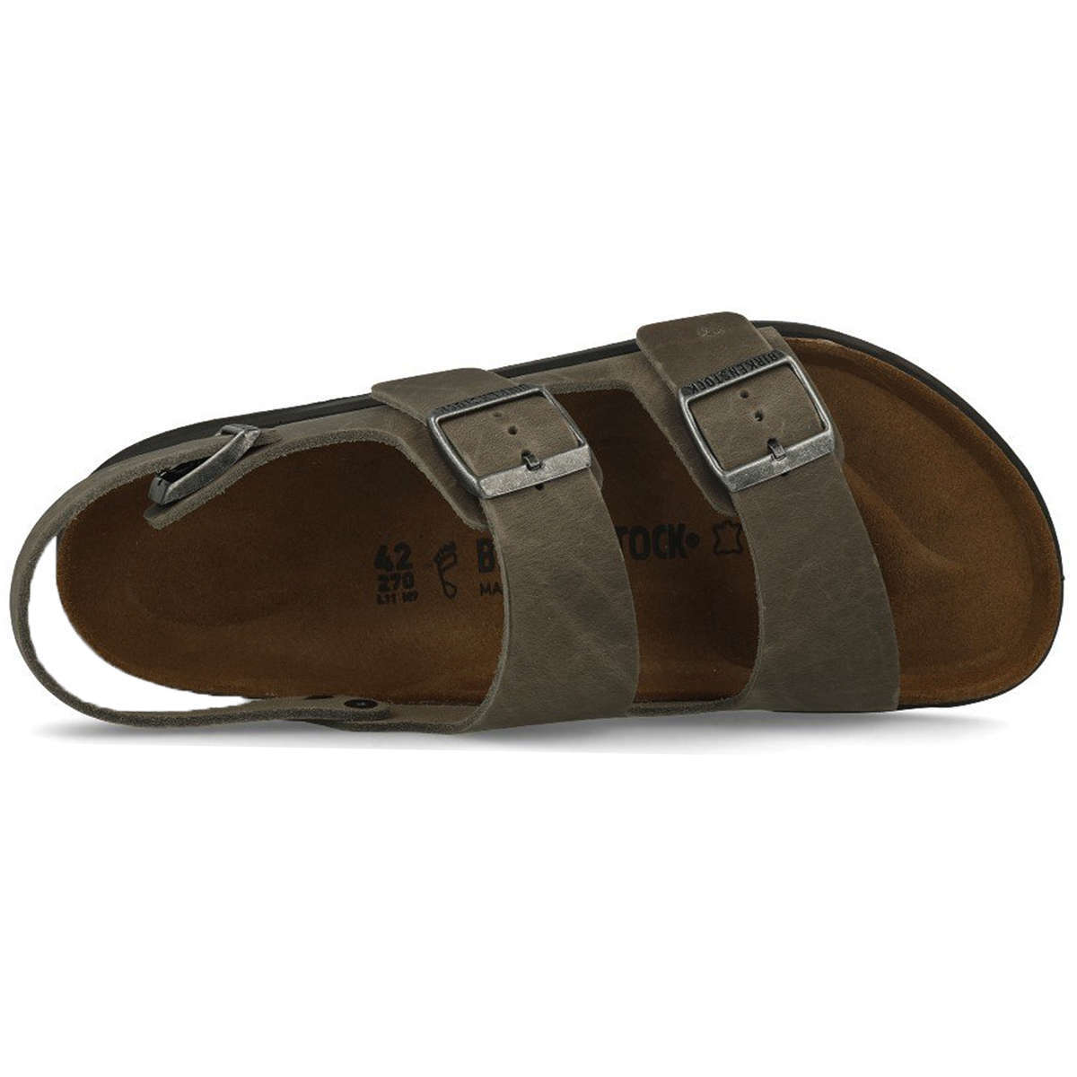 Birkenstock Milano CT Waxy Leather Mens Sandals#color_iron