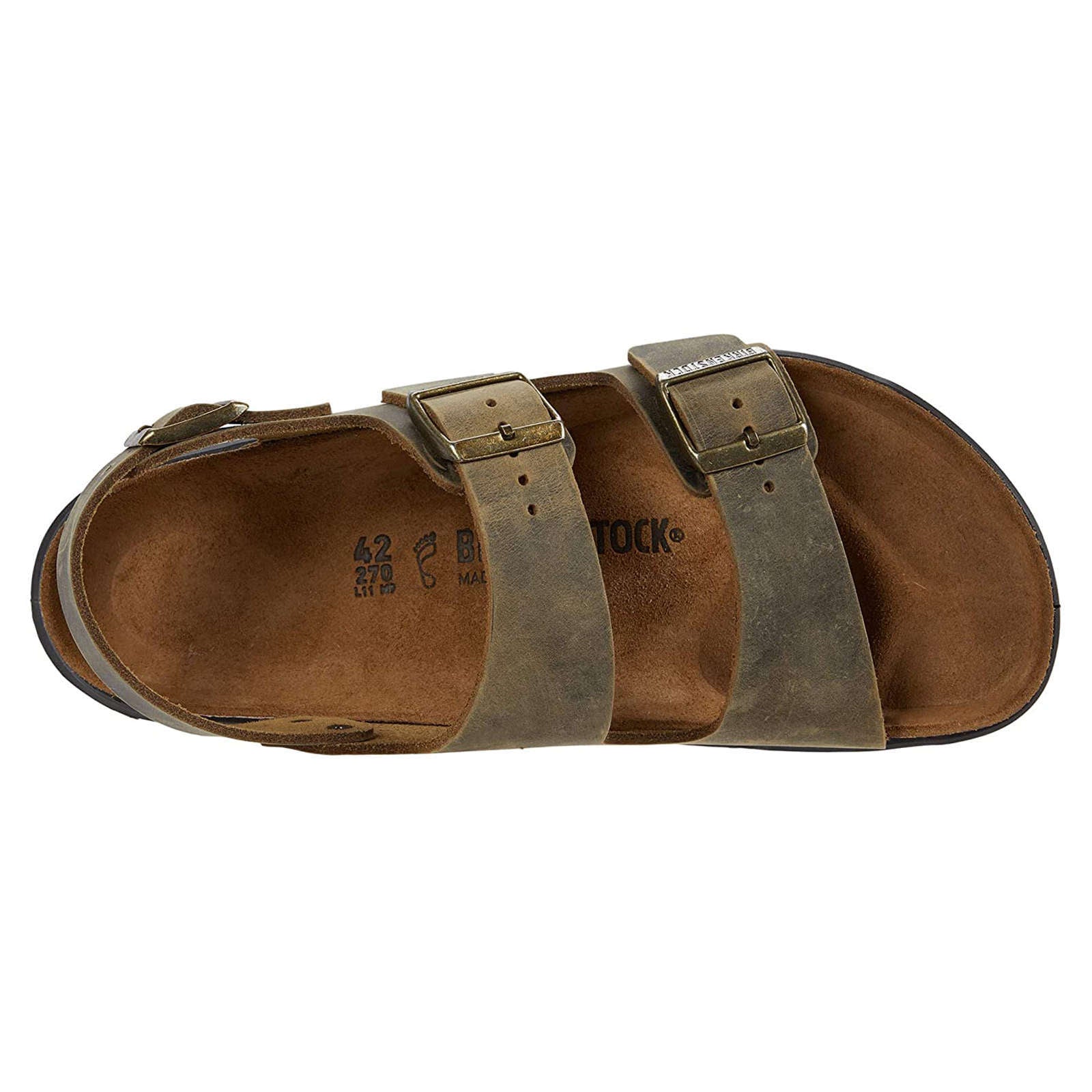 Birkenstock Milano CT Waxy Leather Mens Sandals#color_faded khaki