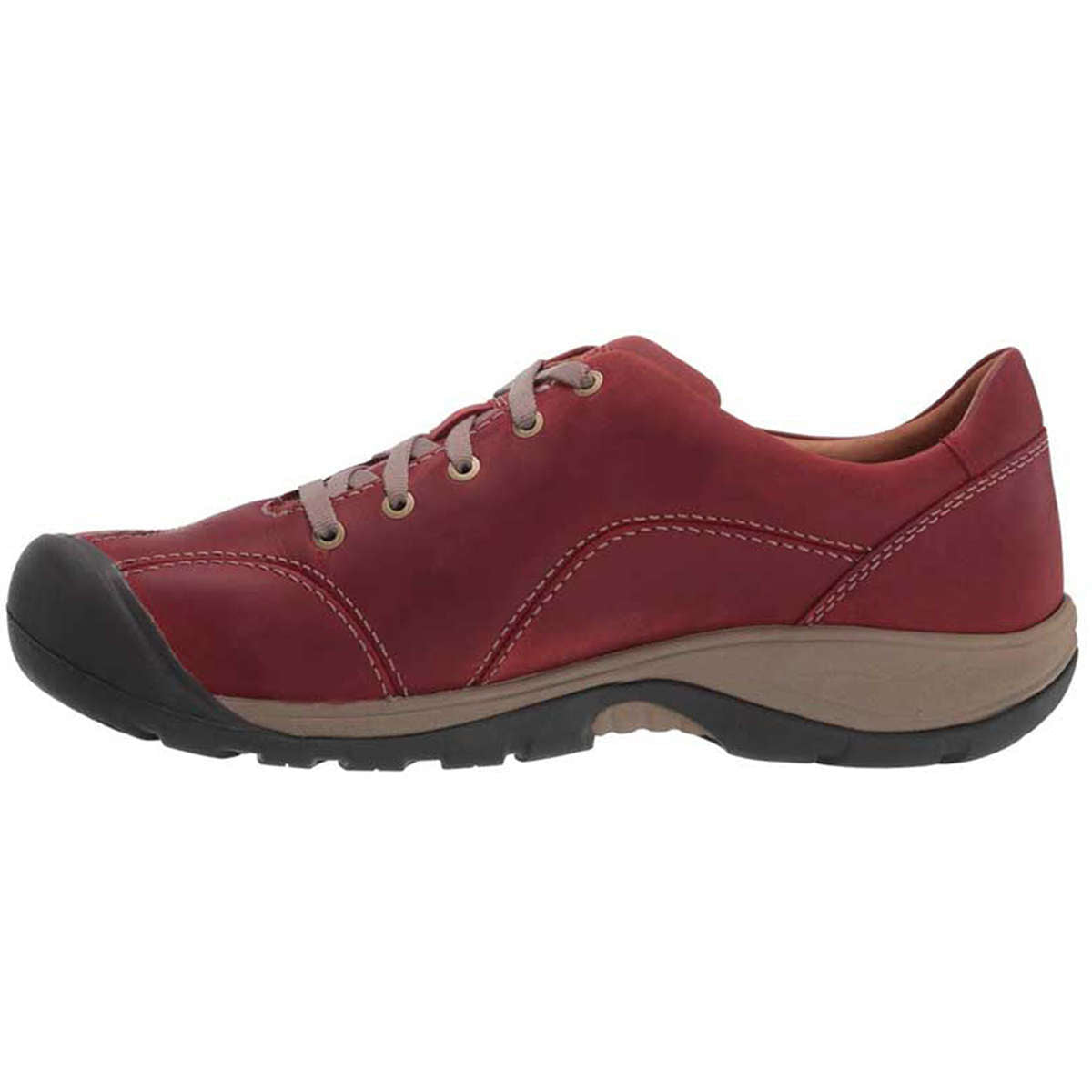Keen Presidio II Leather Women's Casual Trainers#color_red dahlia brindle