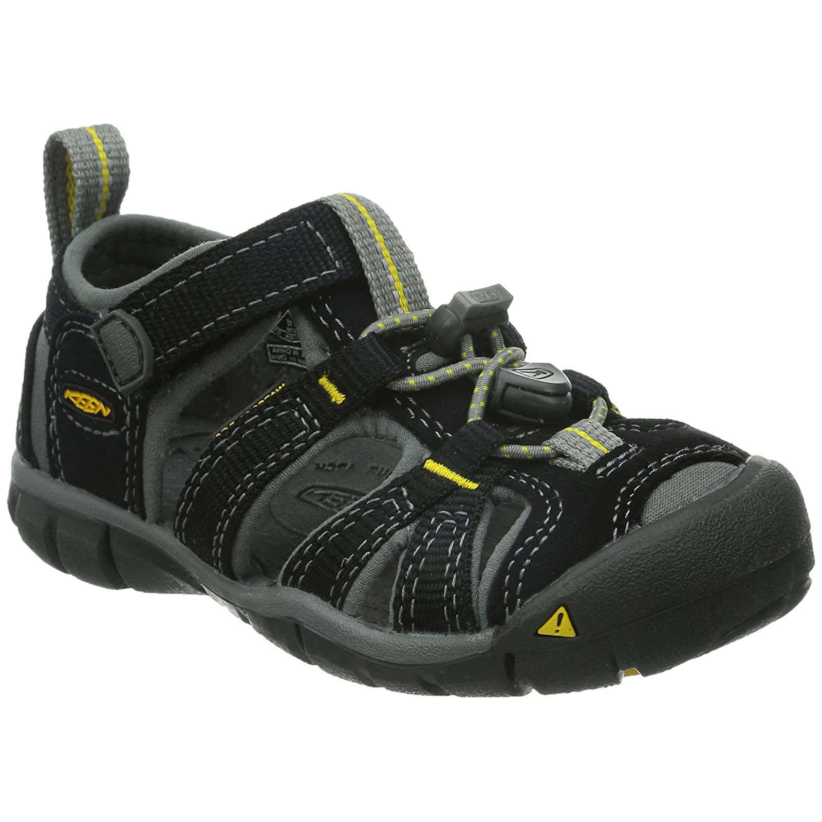 Keen Seacamp II CNX Textile Synthetic Youth Sandals#color_black yellow