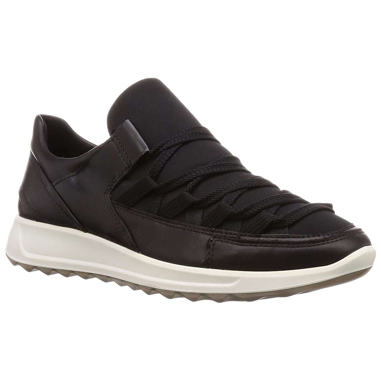 Ecco Flexure Runner II 292013 Leather Textile Womens Trainers#color_black