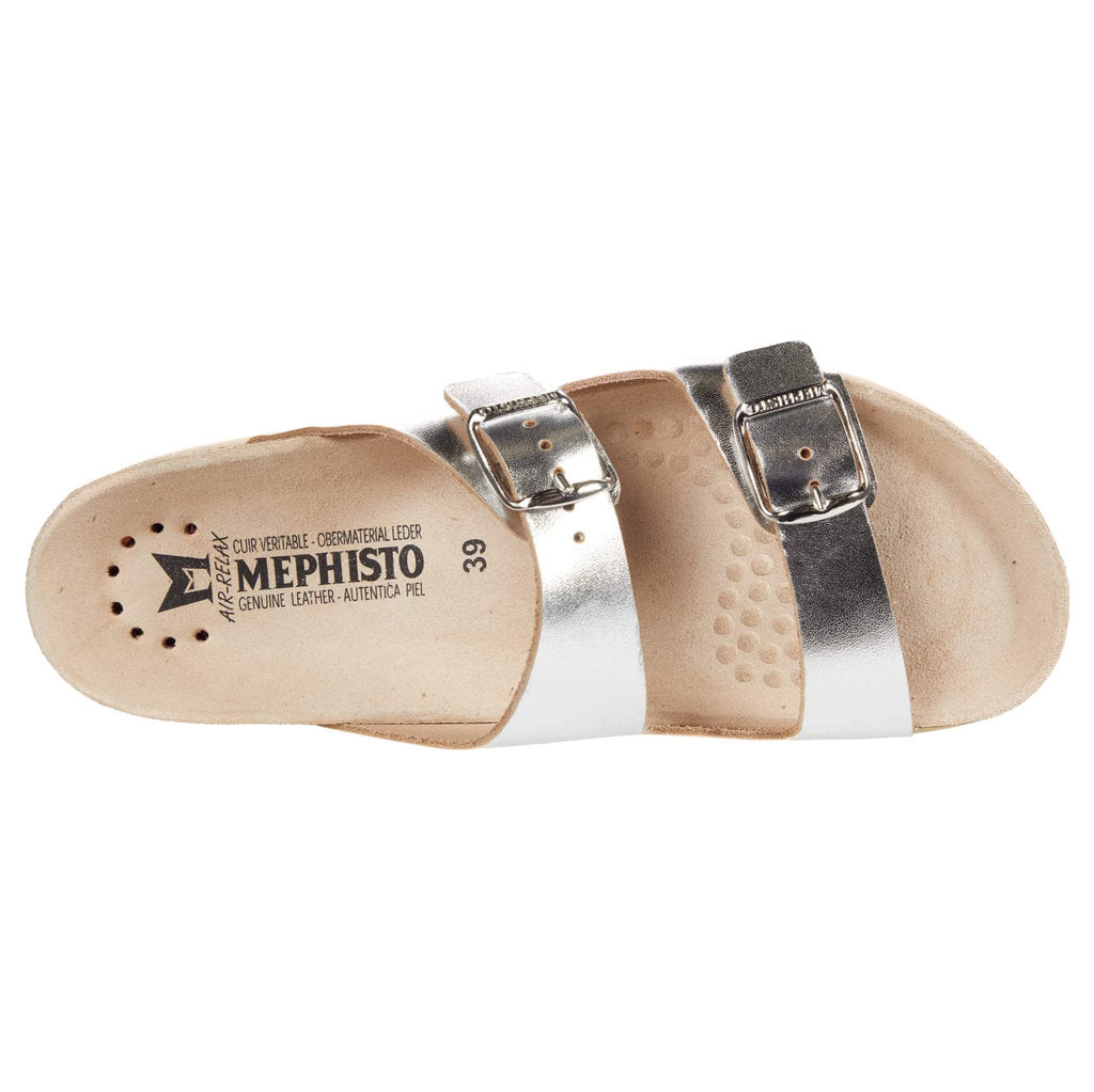 Mephisto Harmony Leather Womens Sandals#color_silver