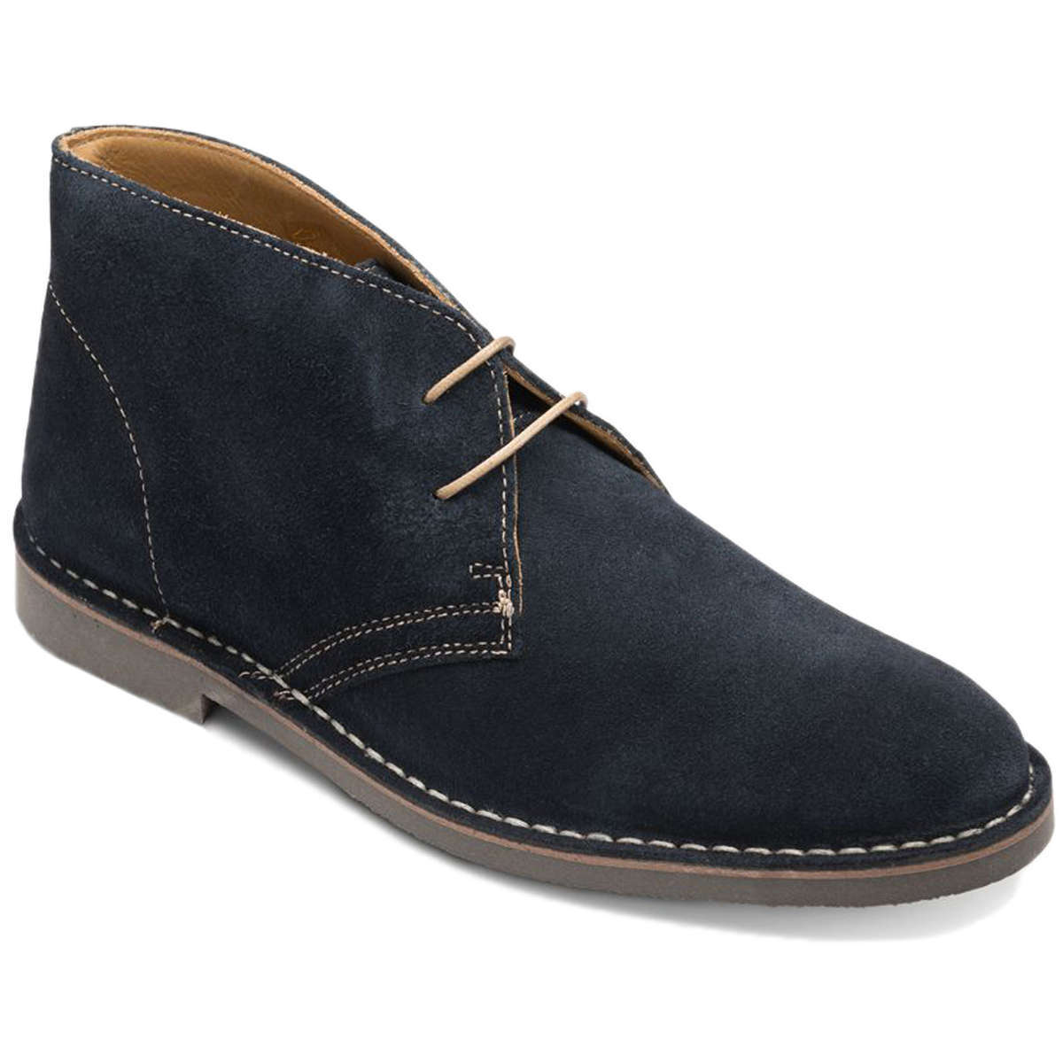 Loake Sahara Suede Leather Men's Desert Boots#color_navy