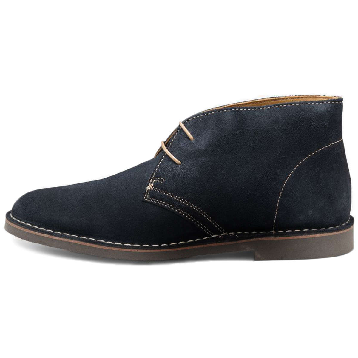 Loake Sahara Suede Leather Men's Desert Boots#color_navy