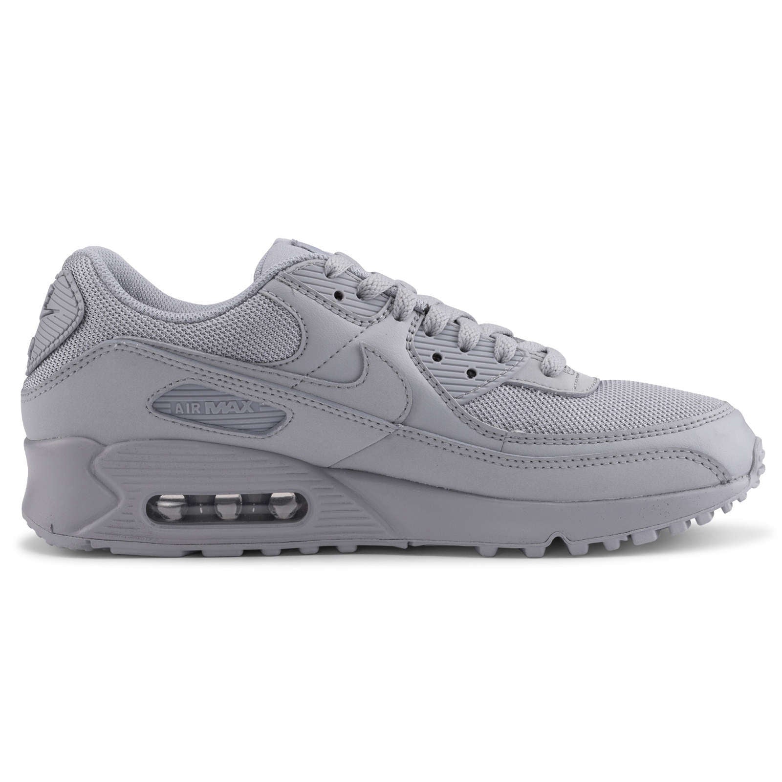 Nike Air Max 90 Textile Leather Men's Low-Top Trainers#color_wolf grey