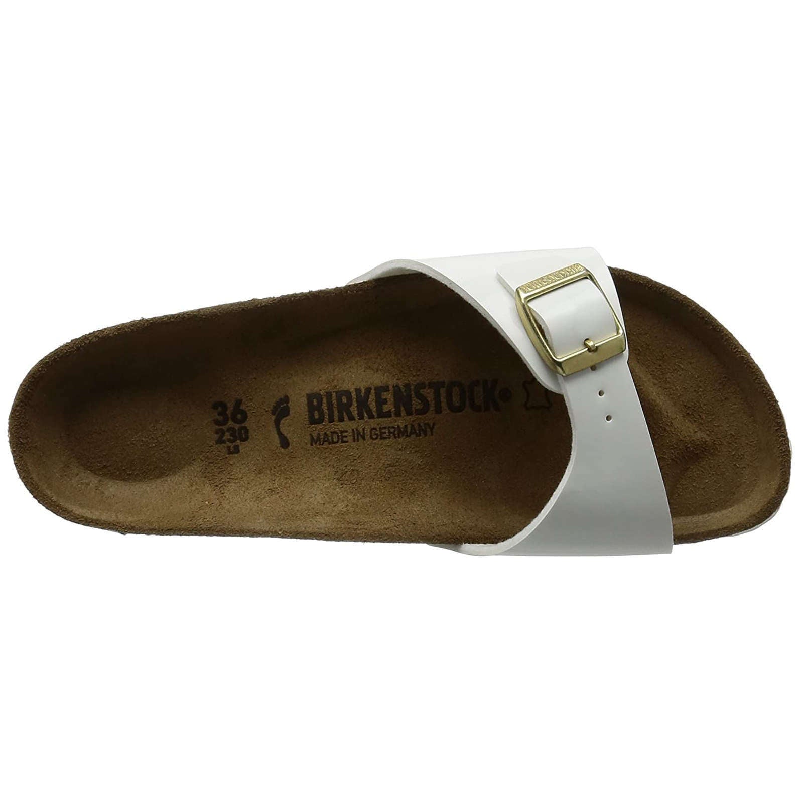 Birkenstock Madrid Birko-Flor Patent Unisex Sandals#color_white