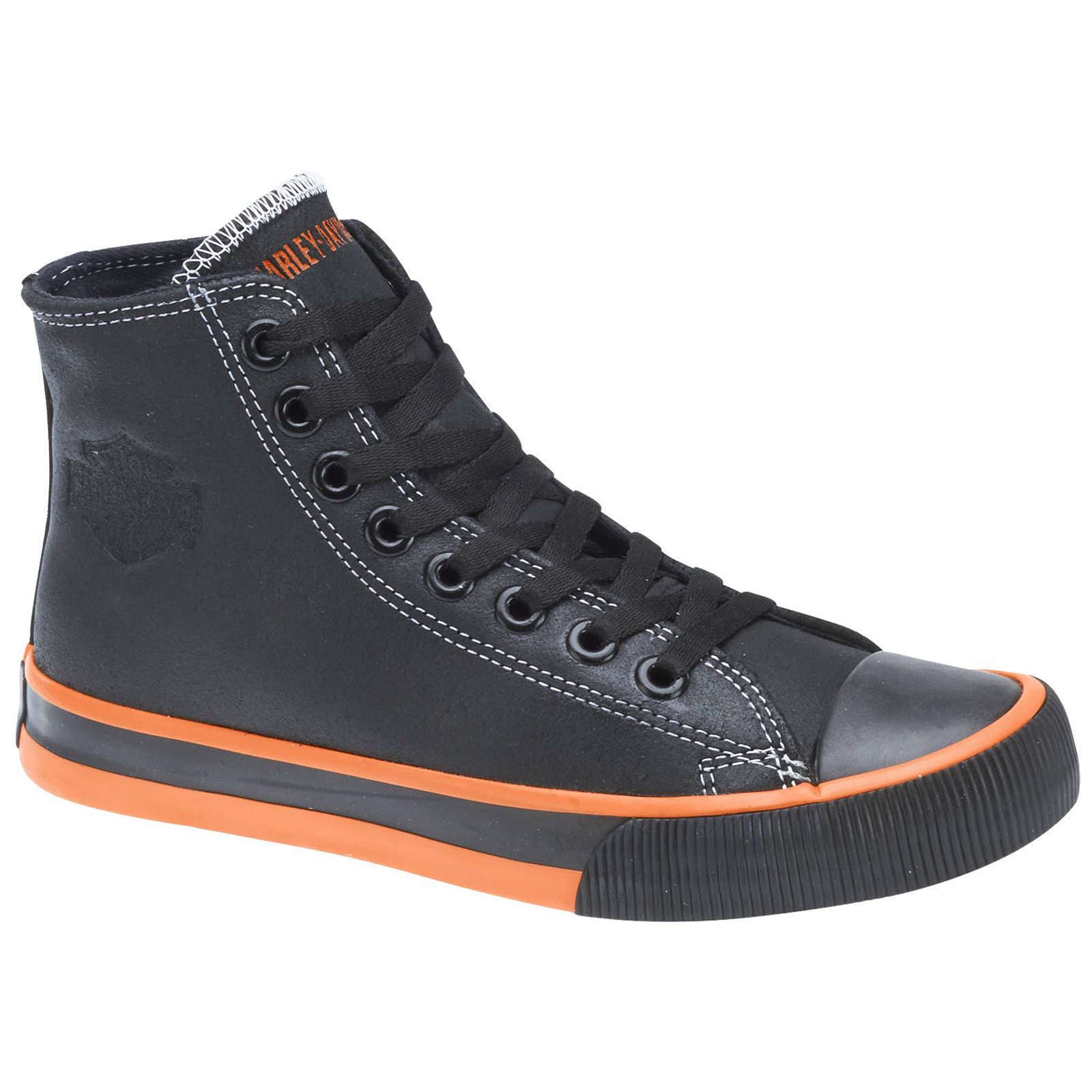 Harley Davidson Nathan Leather Men's High-Top Trainers#color_black