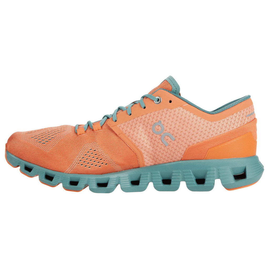 On Running Cloud X Synthetic Textile Mens Trainers#color_orange sea