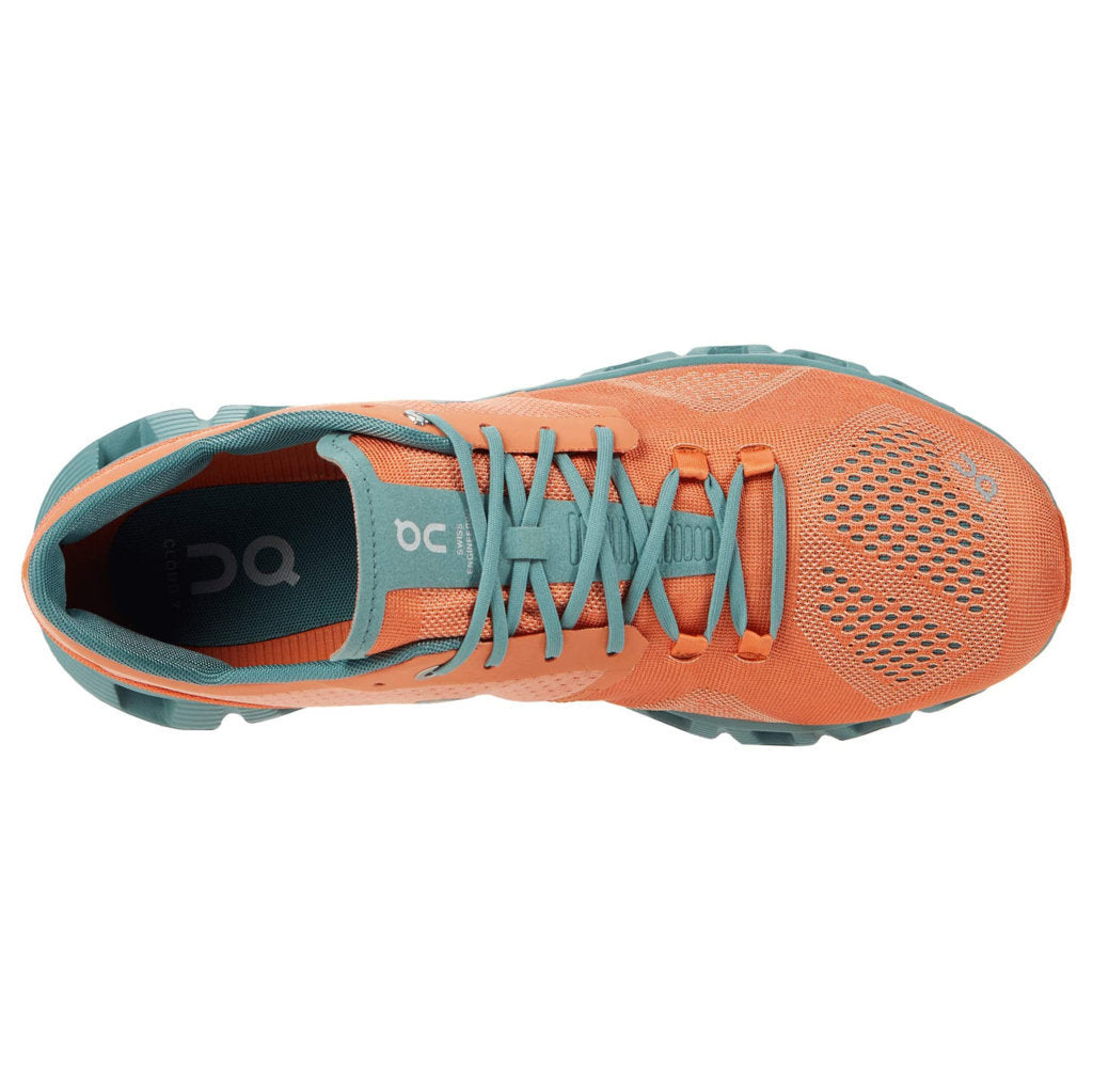 On Running Cloud X Synthetic Textile Mens Trainers#color_orange sea