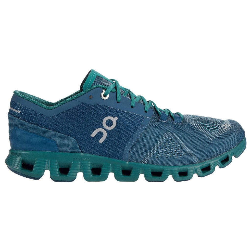 On Running Cloud X Synthetic Textile Mens Trainers#color_storm tide