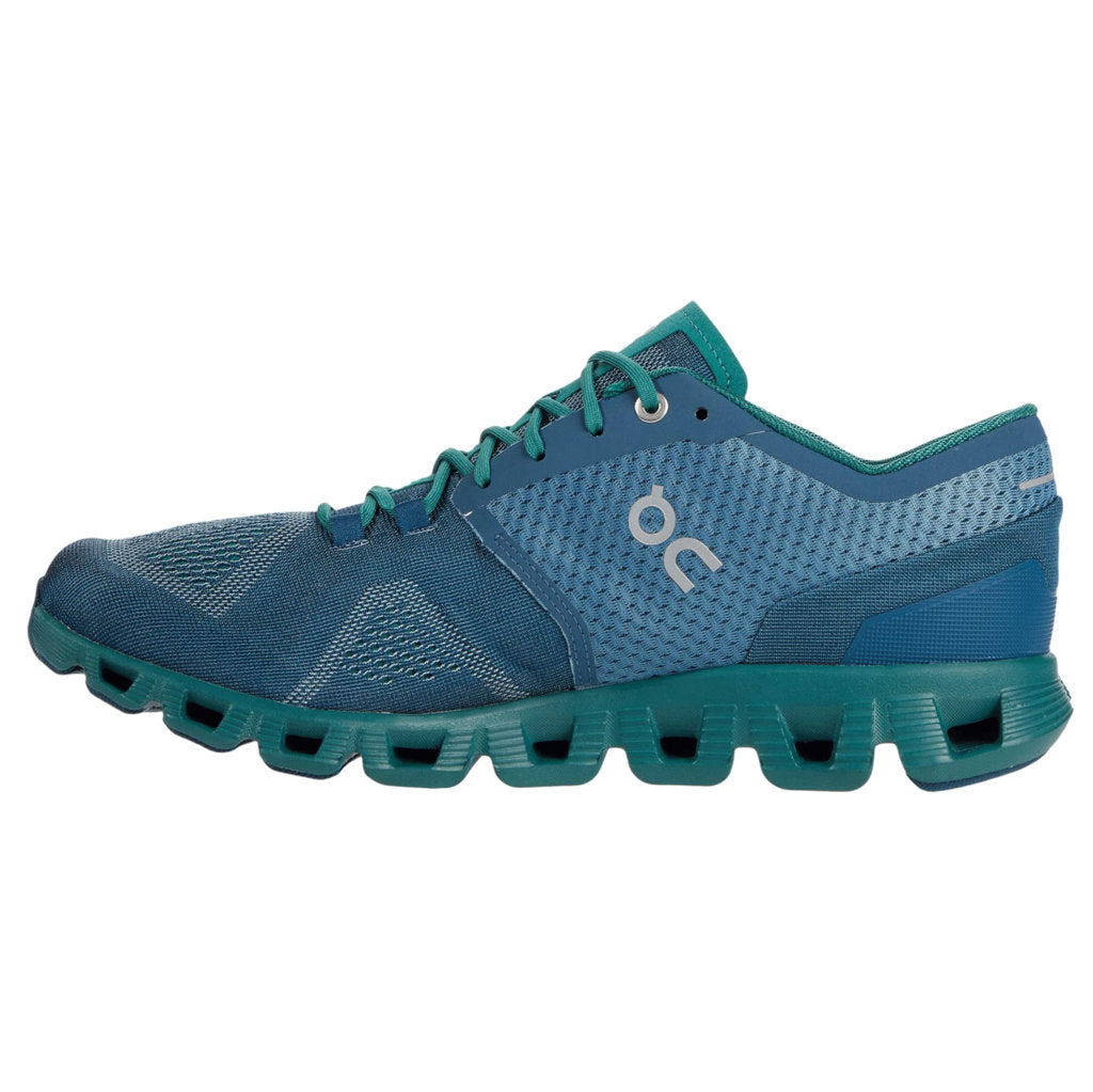 On Running Cloud X Synthetic Textile Mens Trainers#color_storm tide