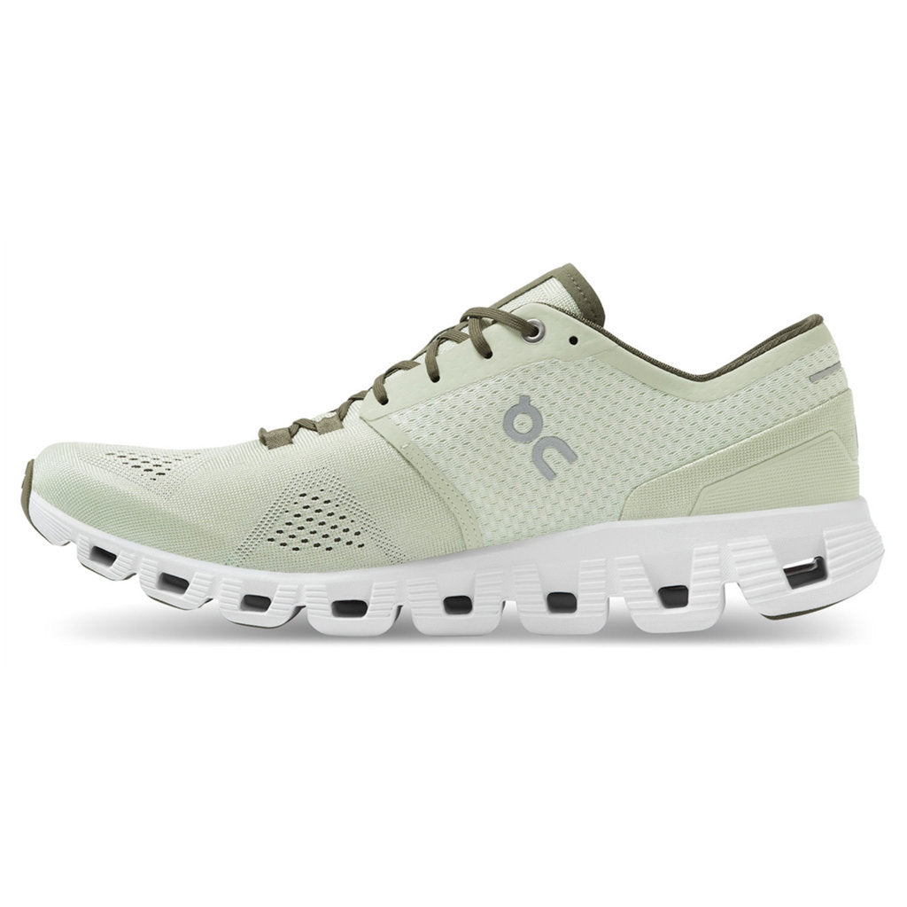 On Running Cloud X Synthetic Textile Mens Trainers#color_aloe white