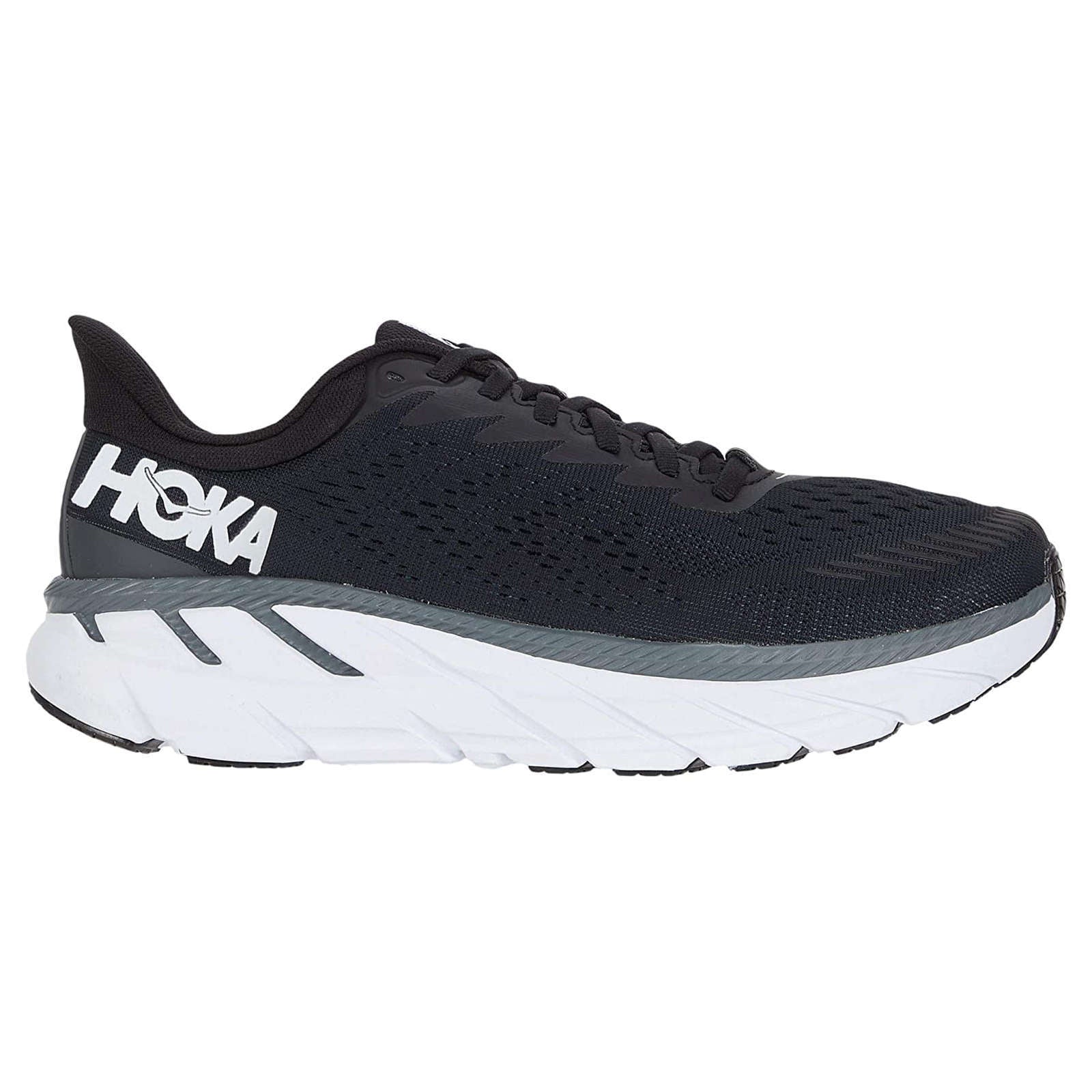 Hoka One One Clifton 7 Mesh Men's Low-Top Road Running Trainers#color_black white