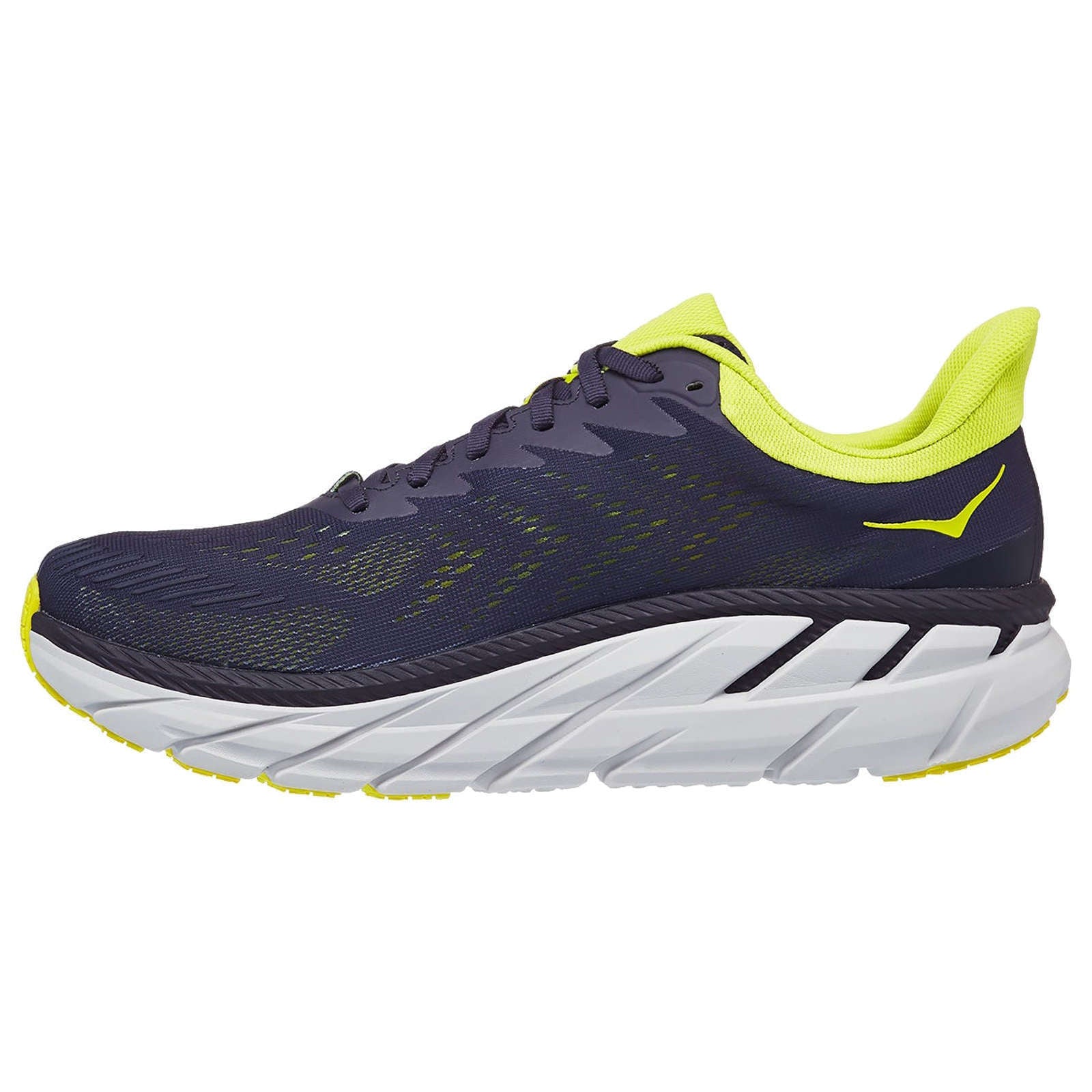 Hoka One One Clifton 7 Mesh Men's Low-Top Road Running Trainers#color_odyssey grey evening primrose