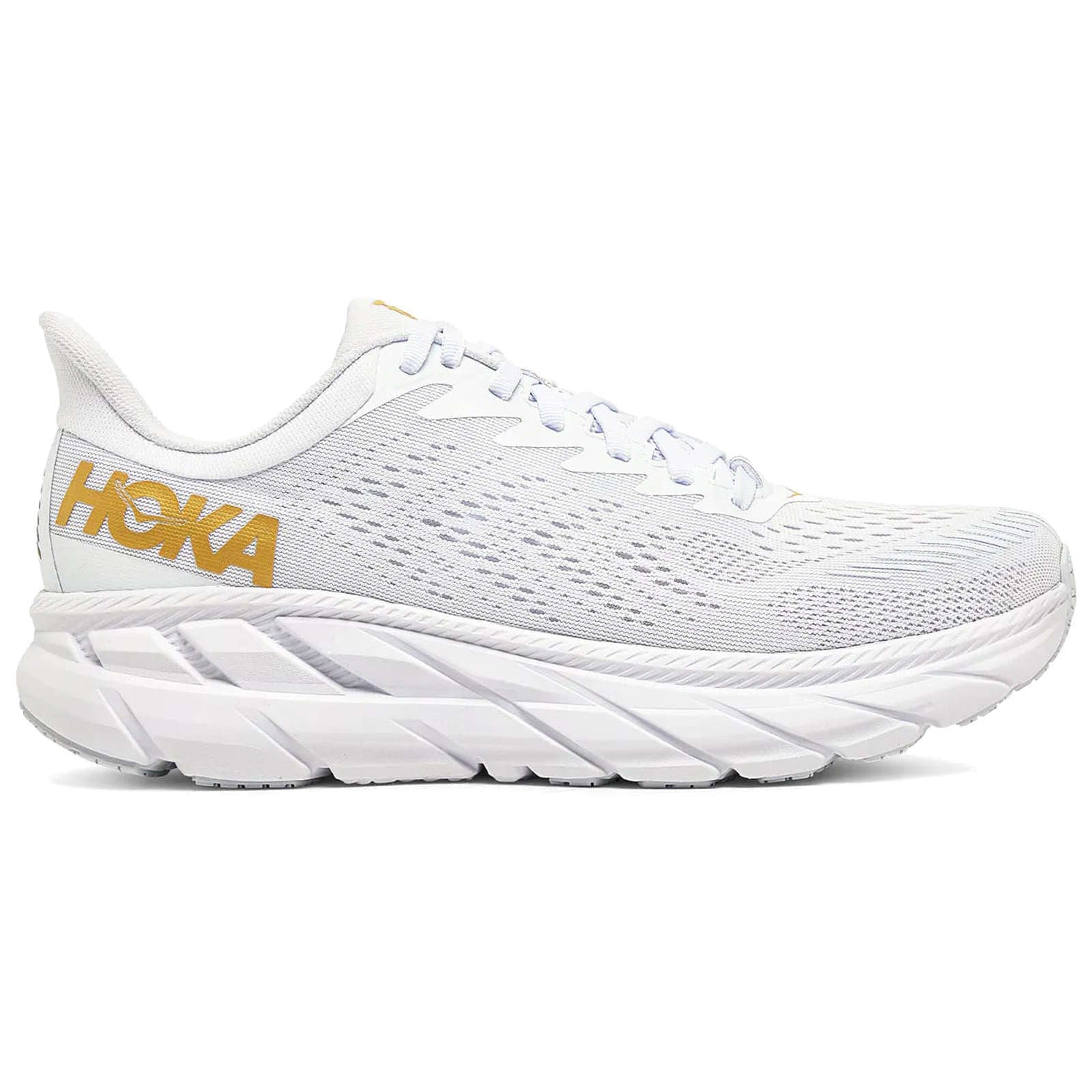 Hoka One One Clifton 7 Mesh Men's Low-Top Road Running Trainers#color_white golden egg