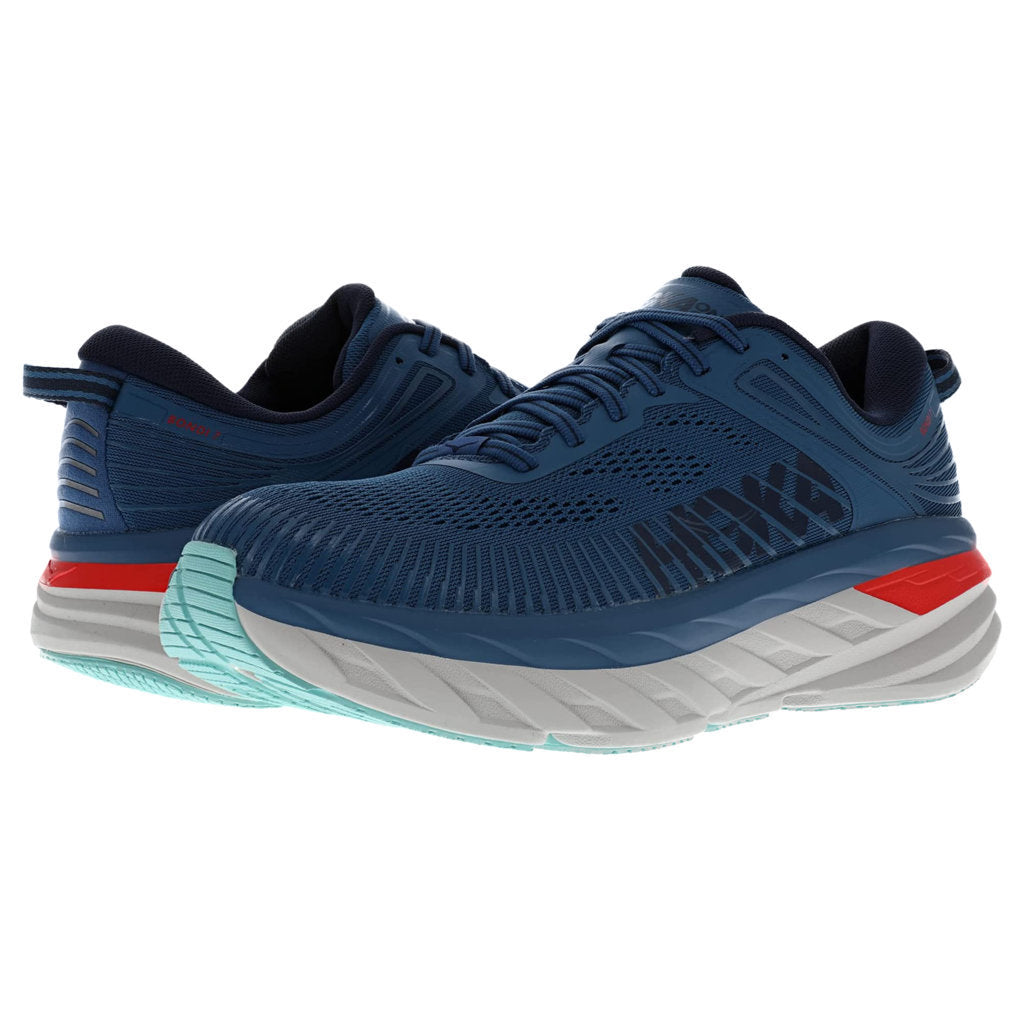 Hoka One One Bondi 7 Mesh Men's Low-Top Road Running Trainers#color_real teal outer space