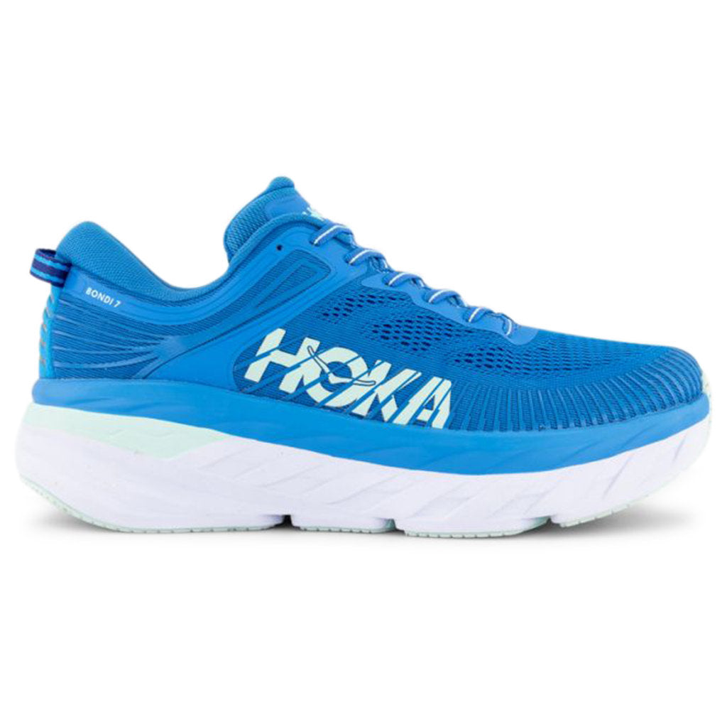 Hoka One One Bondi 7 Mesh Men's Low-Top Road Running Trainers#color_ibiza blue blue glass