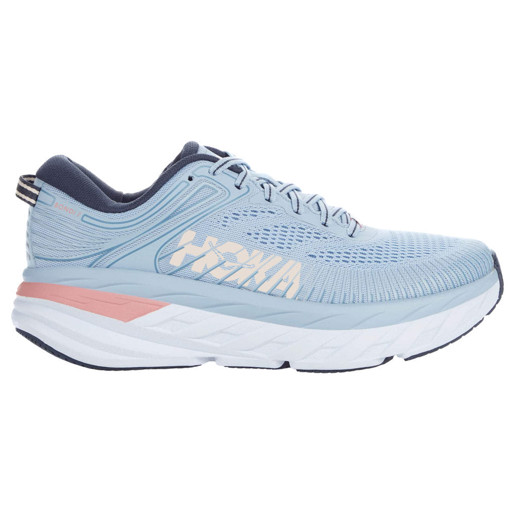 Hoka One One Bondi 7 Mesh Women's Low-Top Road Running Trainers#color_blue fog ombre blue