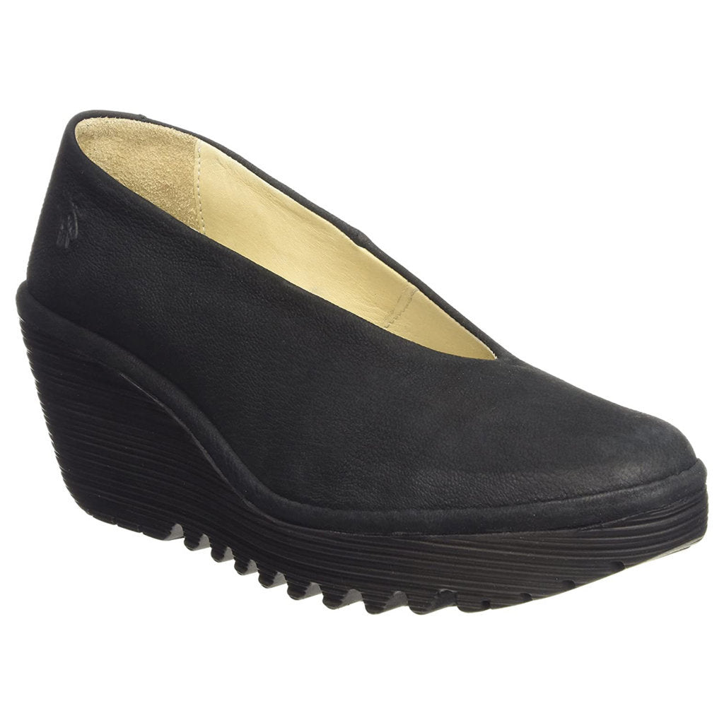 Fly London YAZ Cupido Leather Womens Shoes#color_black