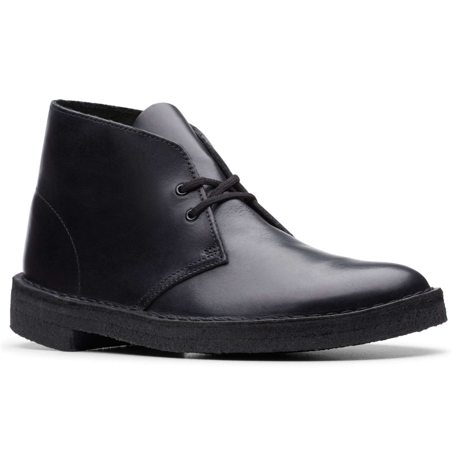 Clarks Originals Desert Boots Polished Leather Men's Boots#color_black
