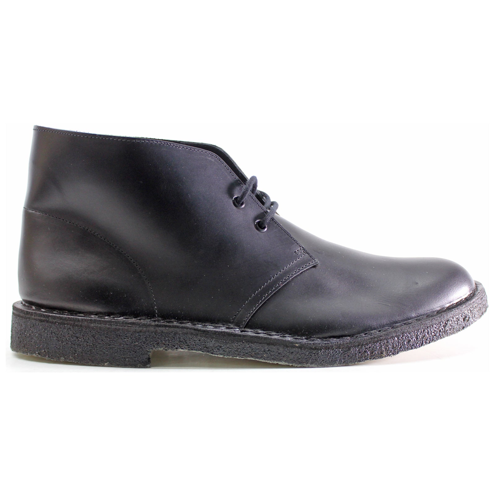 Clarks Originals Desert Boots Polished Leather Men's Boots#color_black black