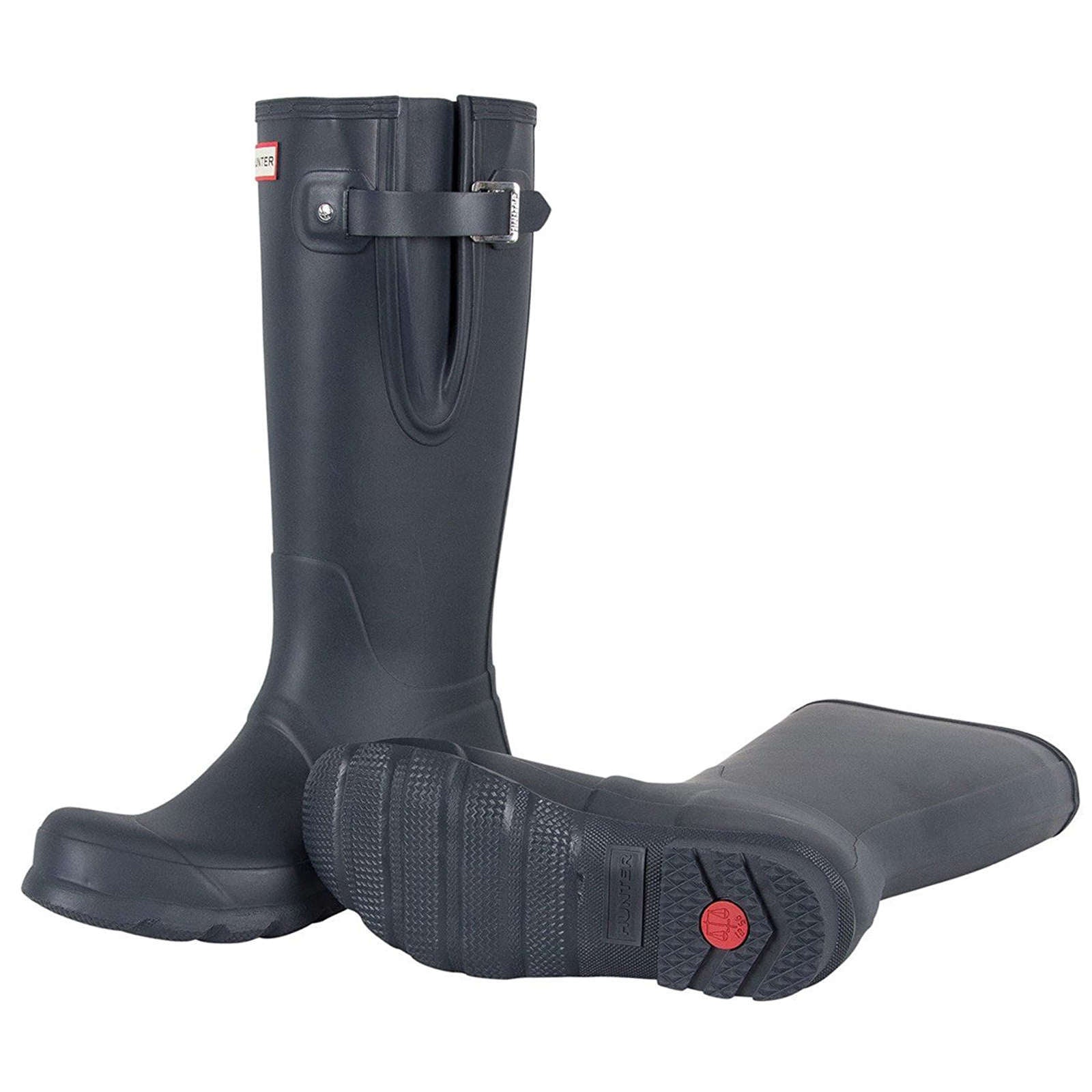 Hunter Original Side Adjustable Rubber Men's Tall Wellington Boots#color_navy