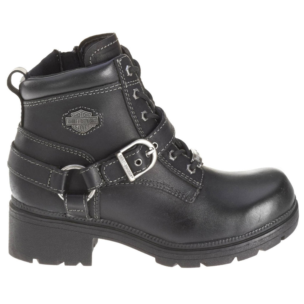Harley Davidson Tegan Full Grain Leather Women's Harness Riding Boots#color_black