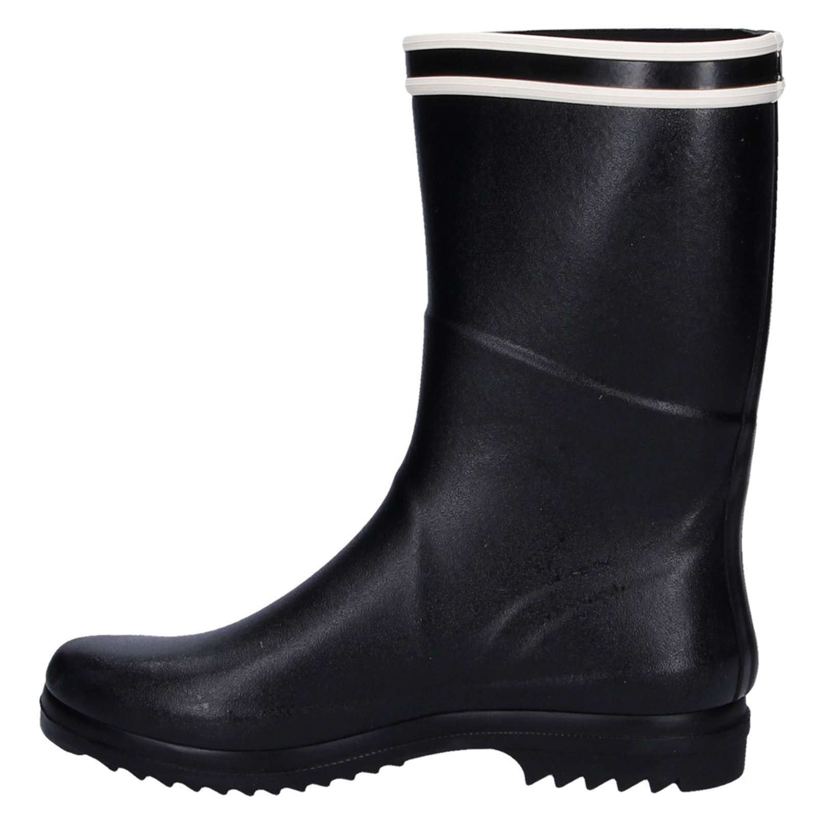 Aigle Chanteboot Stripes Rubber Women's Mid-High Wellington Boots#color_black