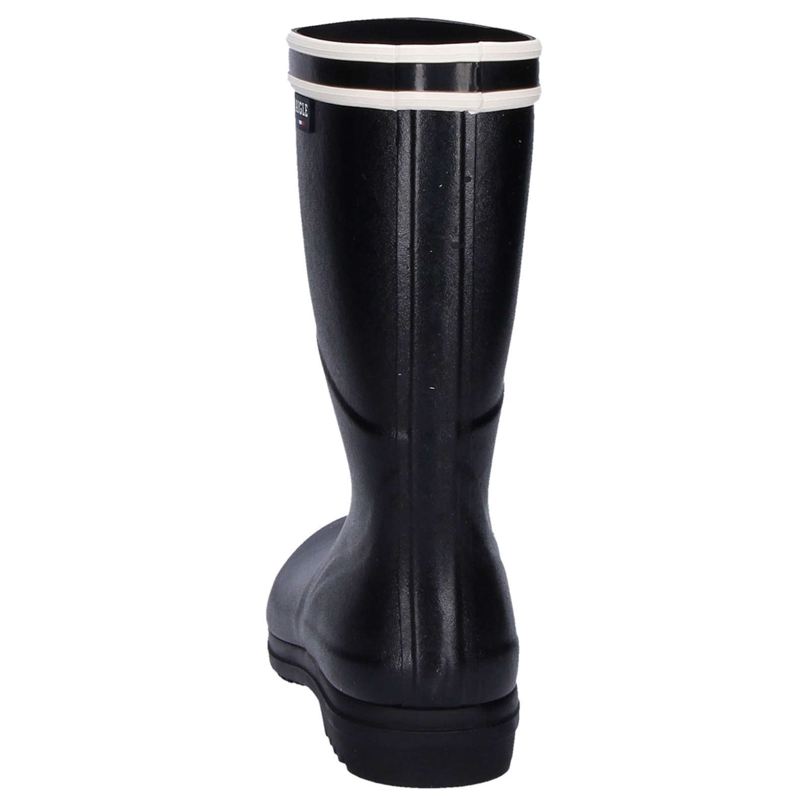 Aigle Chanteboot Stripes Rubber Women's Mid-High Wellington Boots#color_black