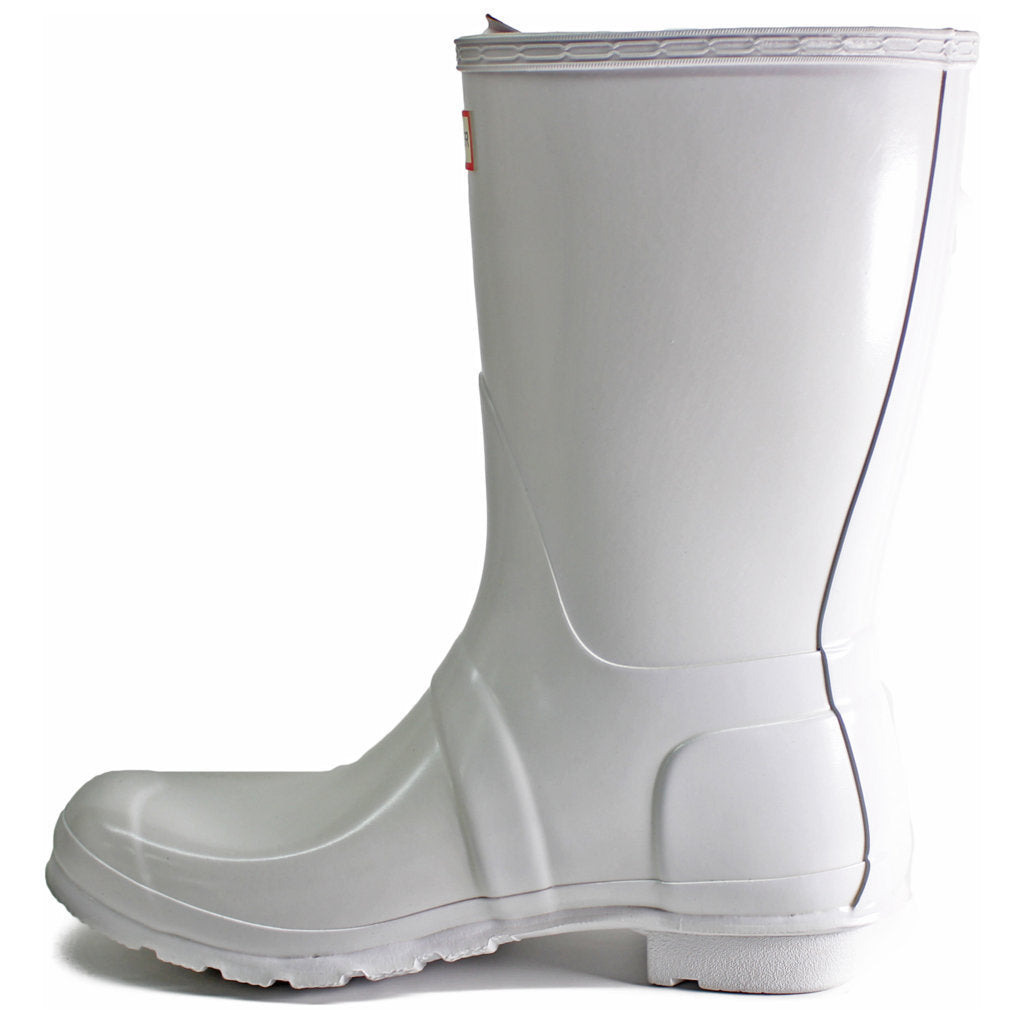 Hunter Original Gloss Rubber Women's Short Wellington Boots#color_white