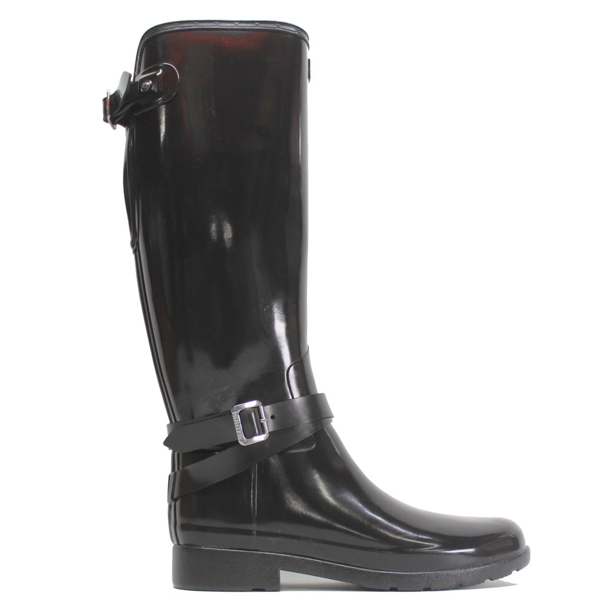 Hunter Womens Boots Refined Adjustable Tall Gloss Casual Wellington Rubber - UK 7