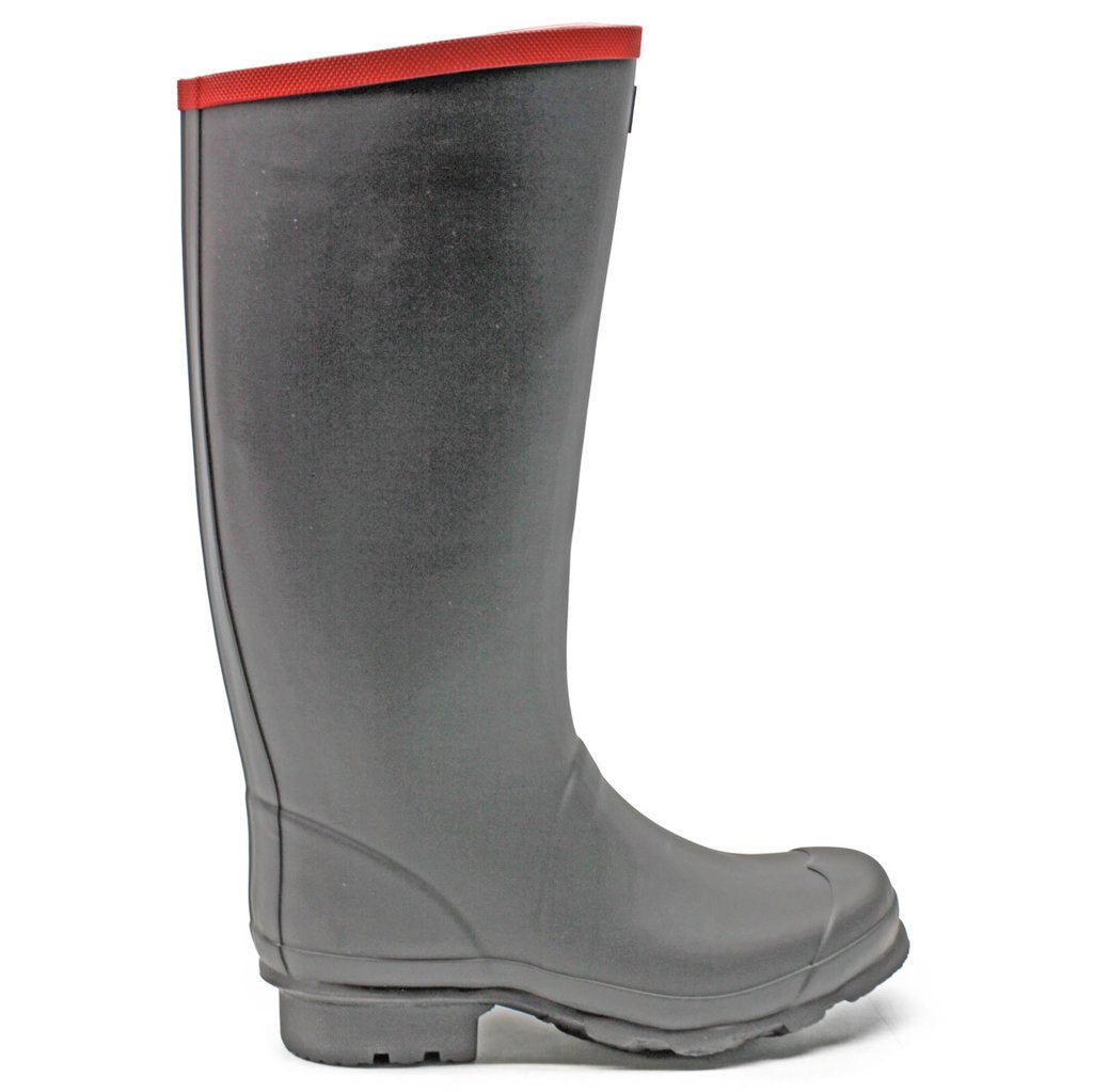 Hunter Argyll Full Knee Rubber Unisex Tall Wellington Boots#color_black