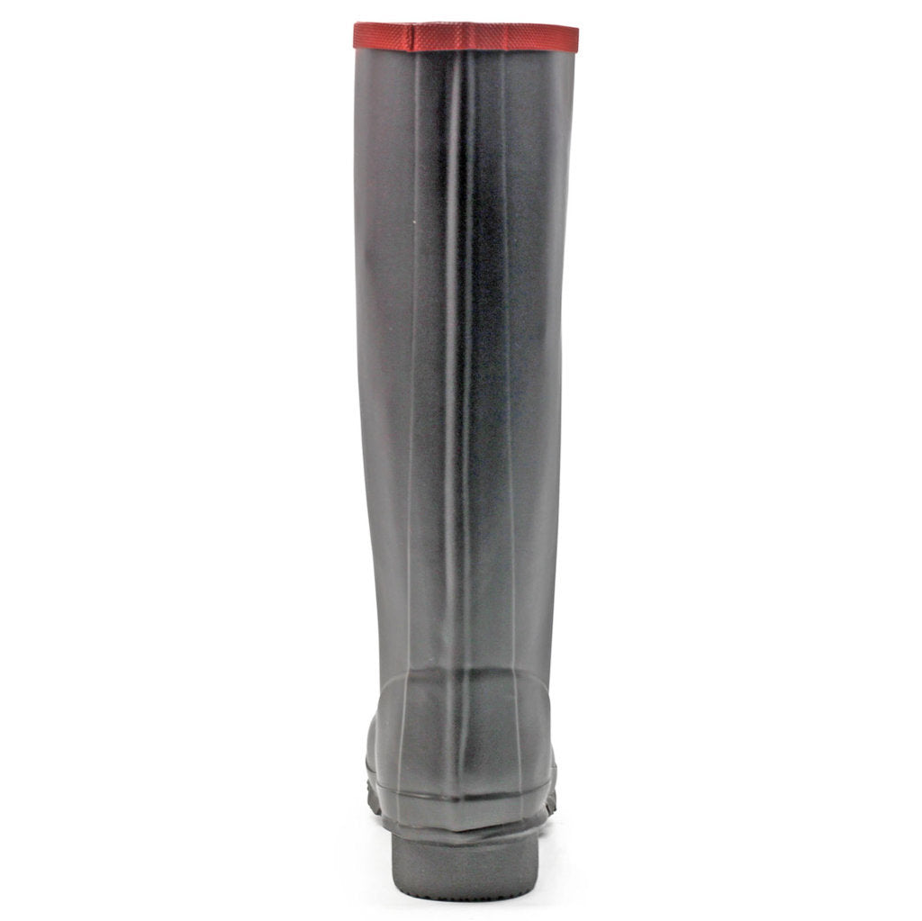 Hunter Argyll Full Knee Rubber Unisex Tall Wellington Boots#color_black black