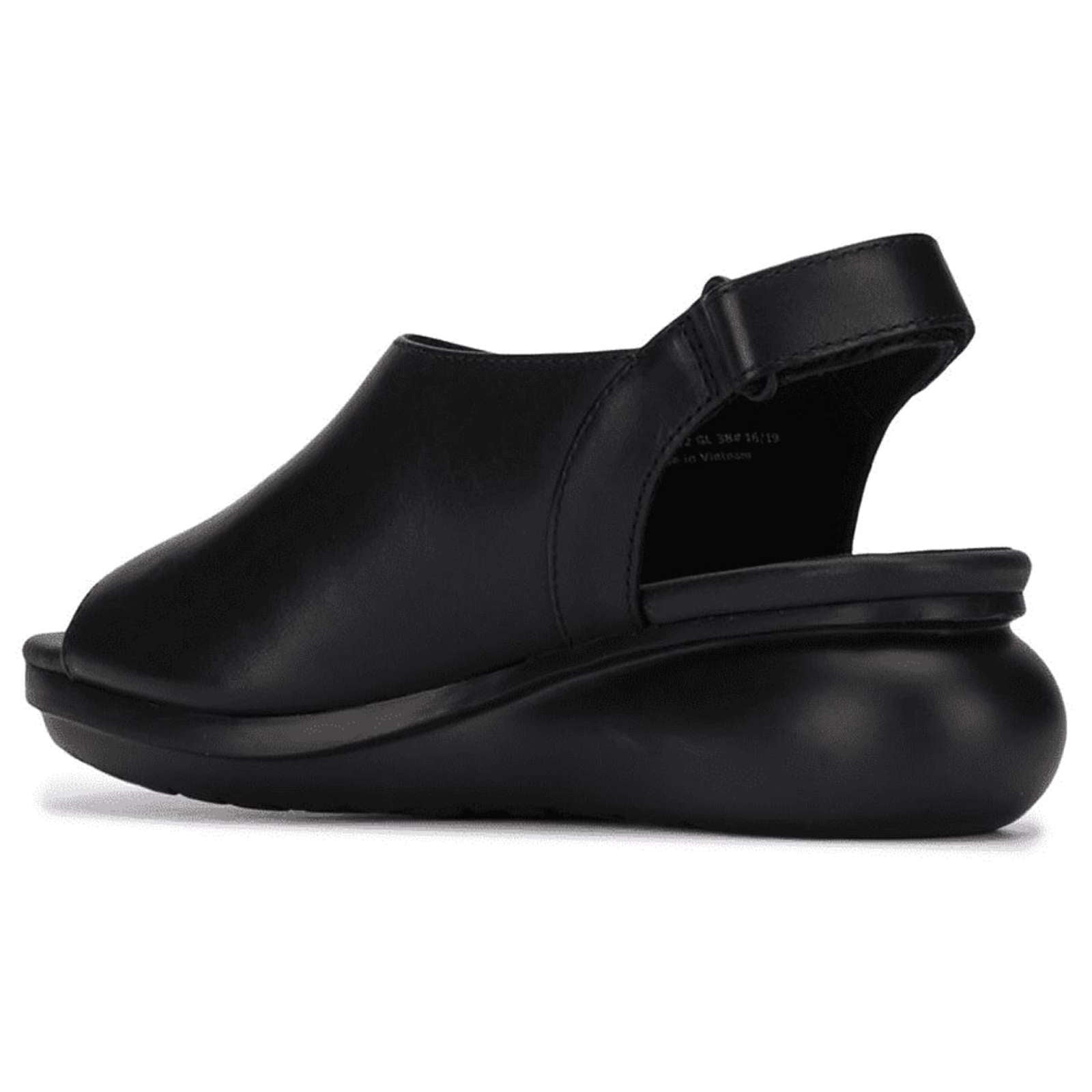 Camper Balloon Smooth Leather Women's Peep Toe Sandals#color_black