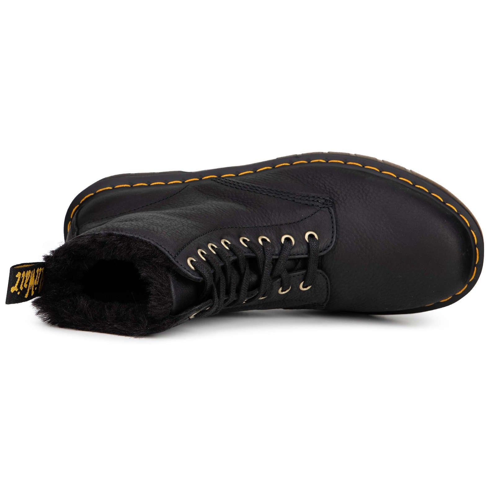 Dr. Martens 1460 Pascal Fur-lined Ambassador Leather Unisex Ankle Boots#color_black